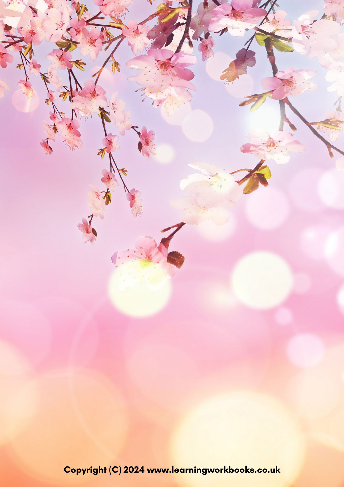 Small Pink Flowers A4 Lined Notebook (downloadable digital product)