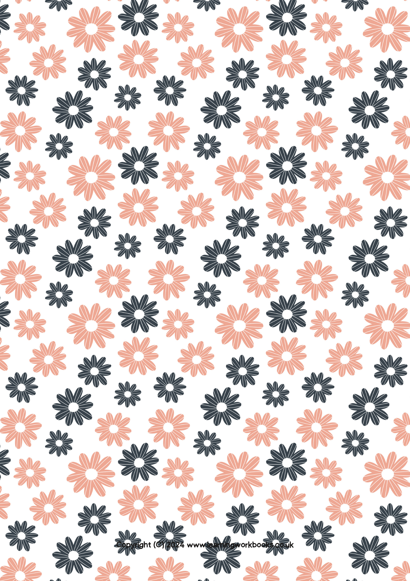 Blooming Flowers Notebook 6 - A4 Lined Notebook (downloadable digital product)