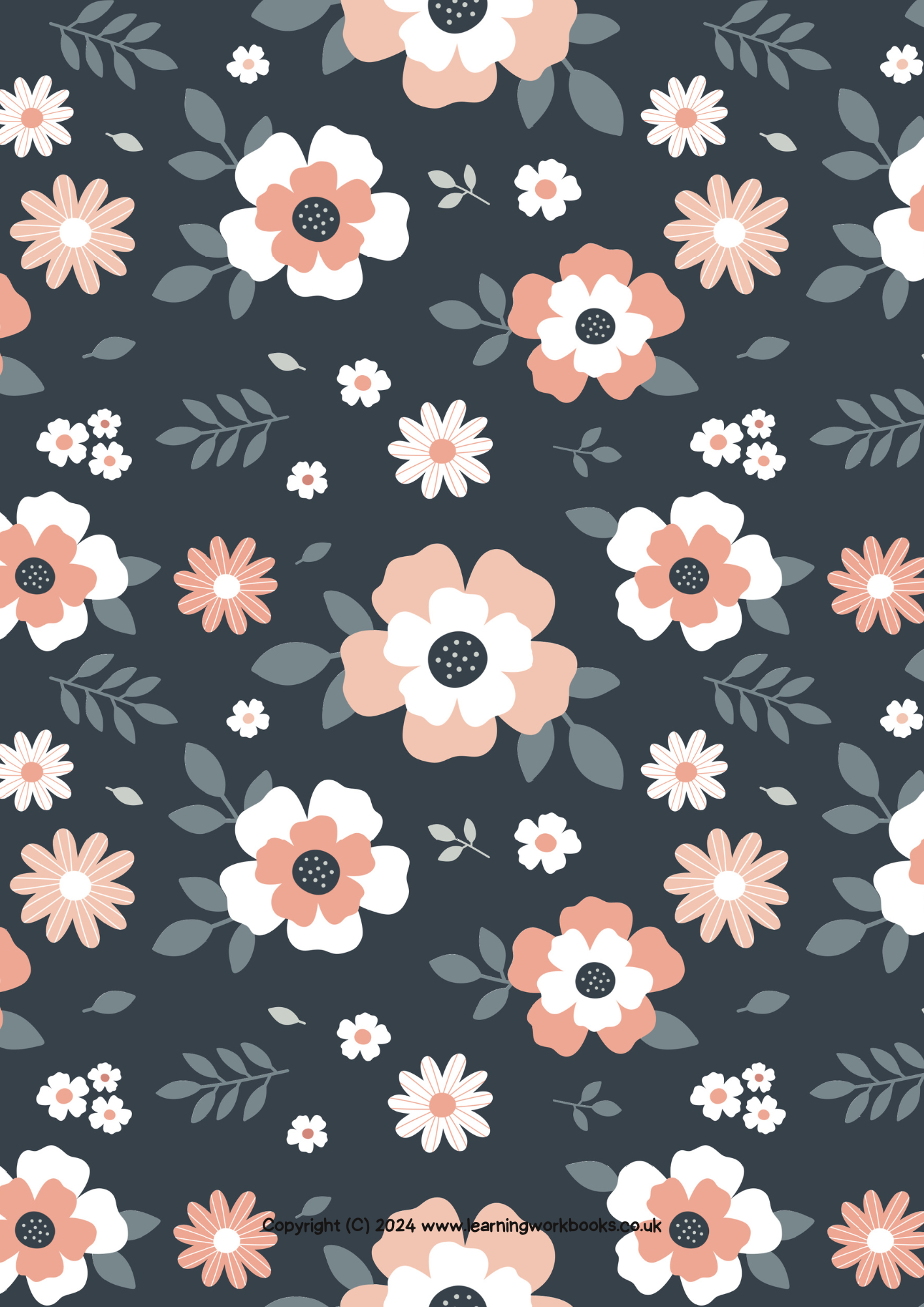 Blooming Flowers Notebook 4 - A4 Lined Notebook (downloadable digital product)