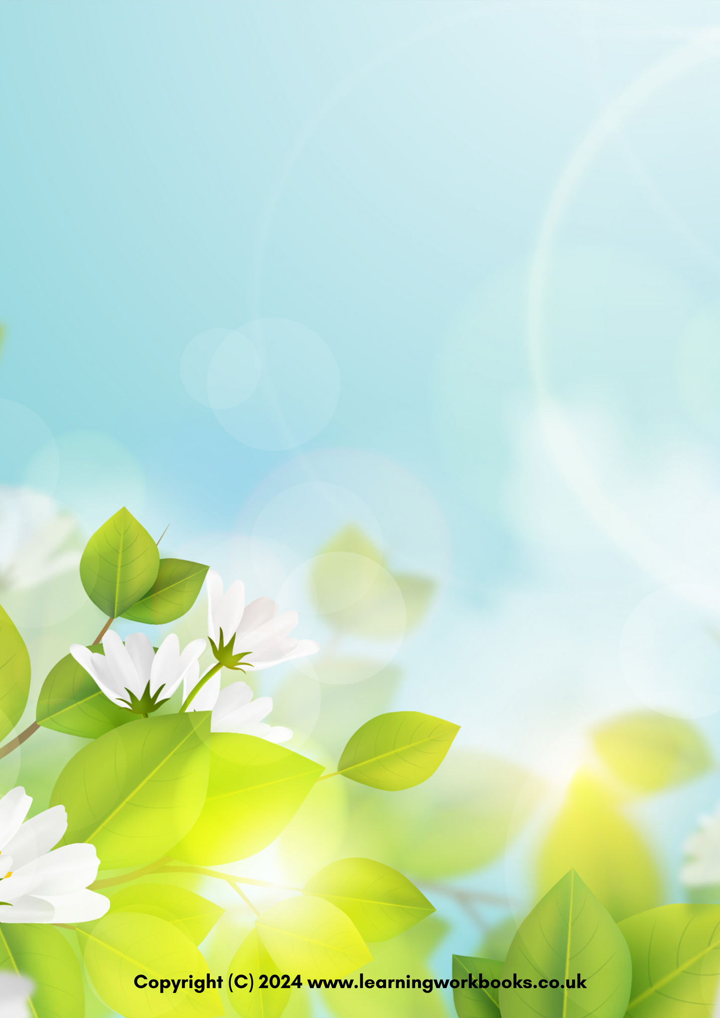 Daisies and Green Leaves A4 Lined Notebook (downloadable digital product)