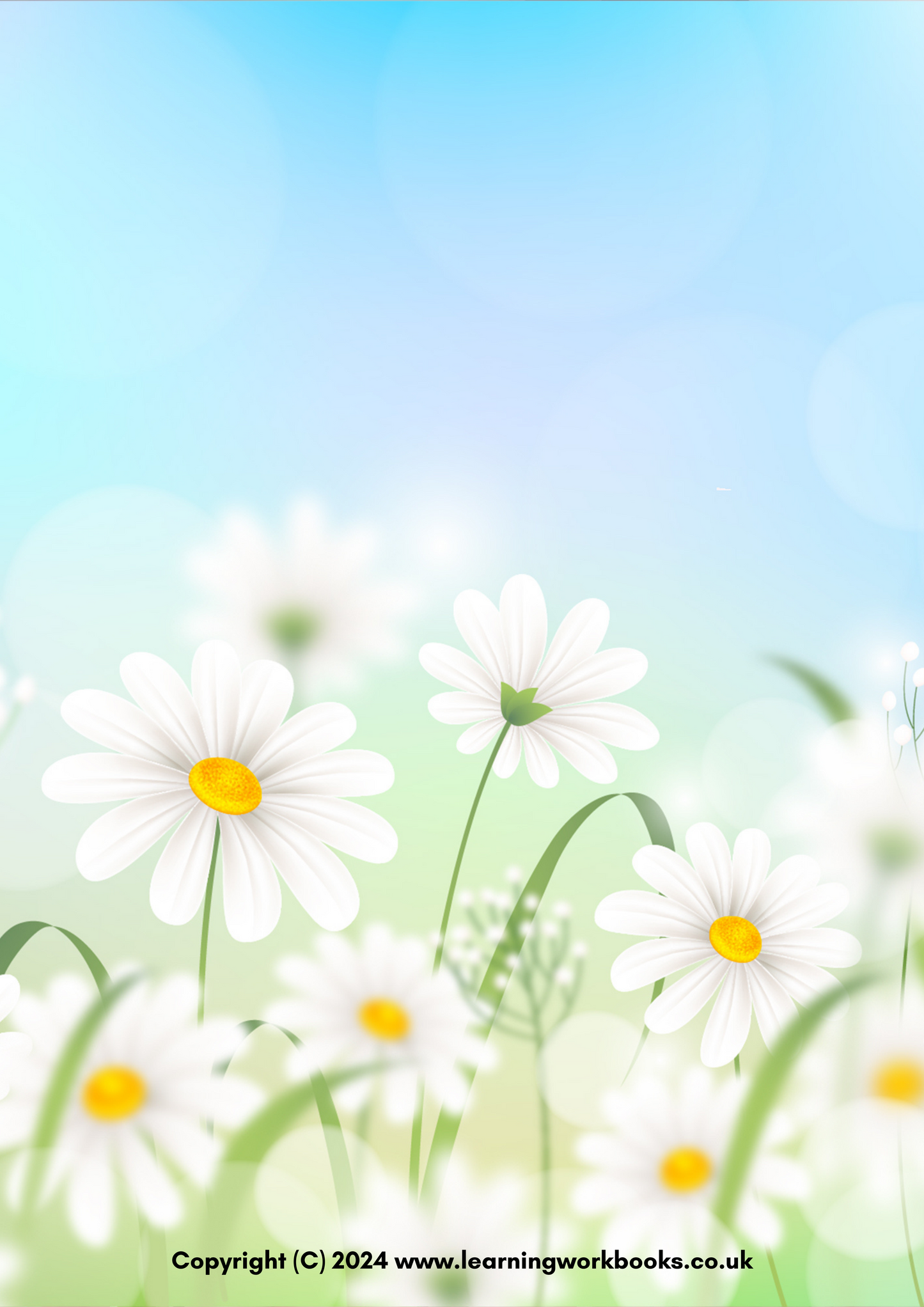 Daisies A4 Lined Notebook (downloadable digital product)