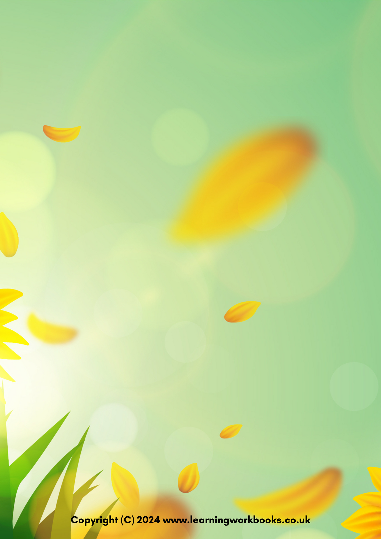 Sunflower and Grass A4 Lined Notebook (downloadable digital product)