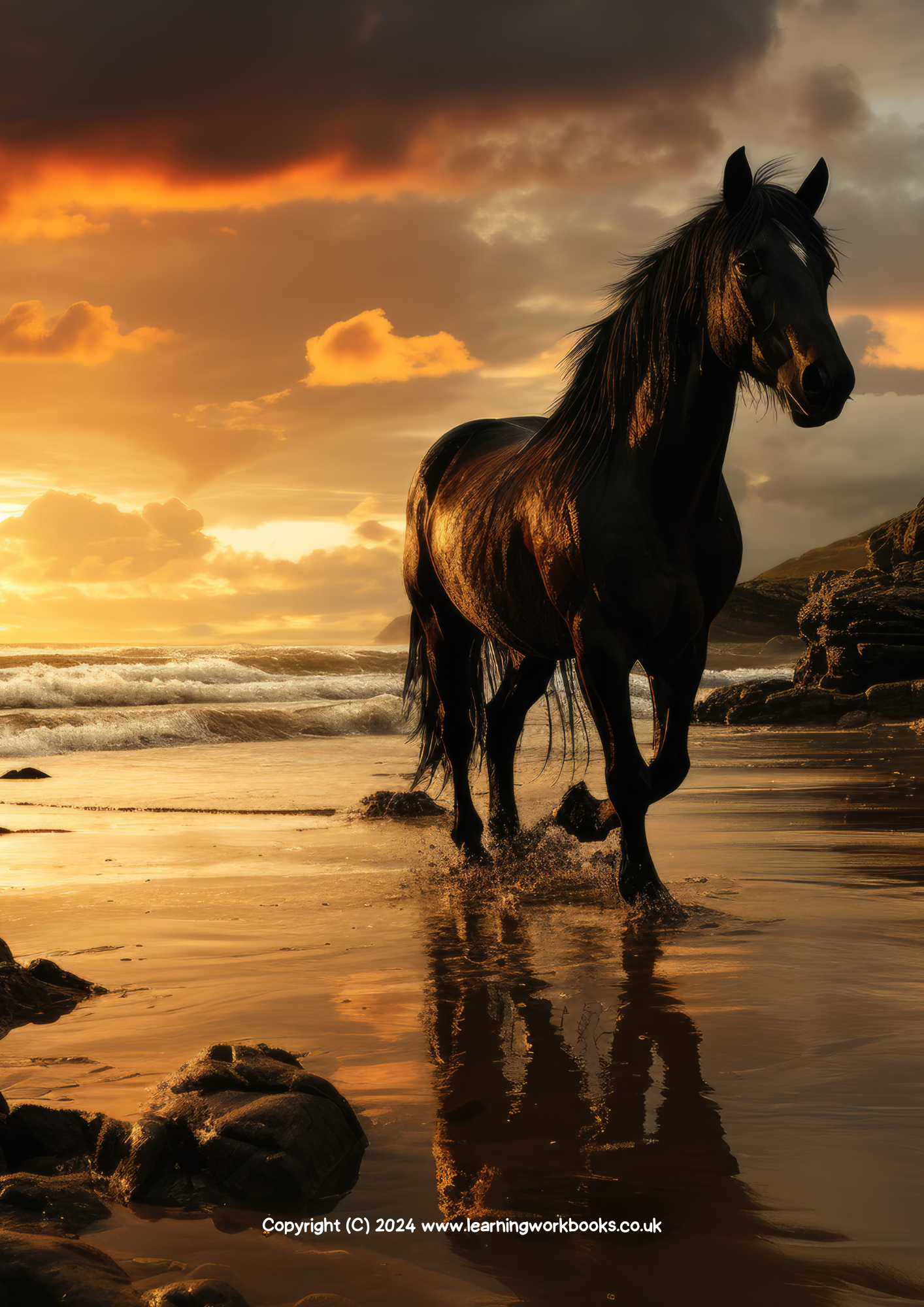 Horse A4 Lined Notebook 30 (downloadable digital product)