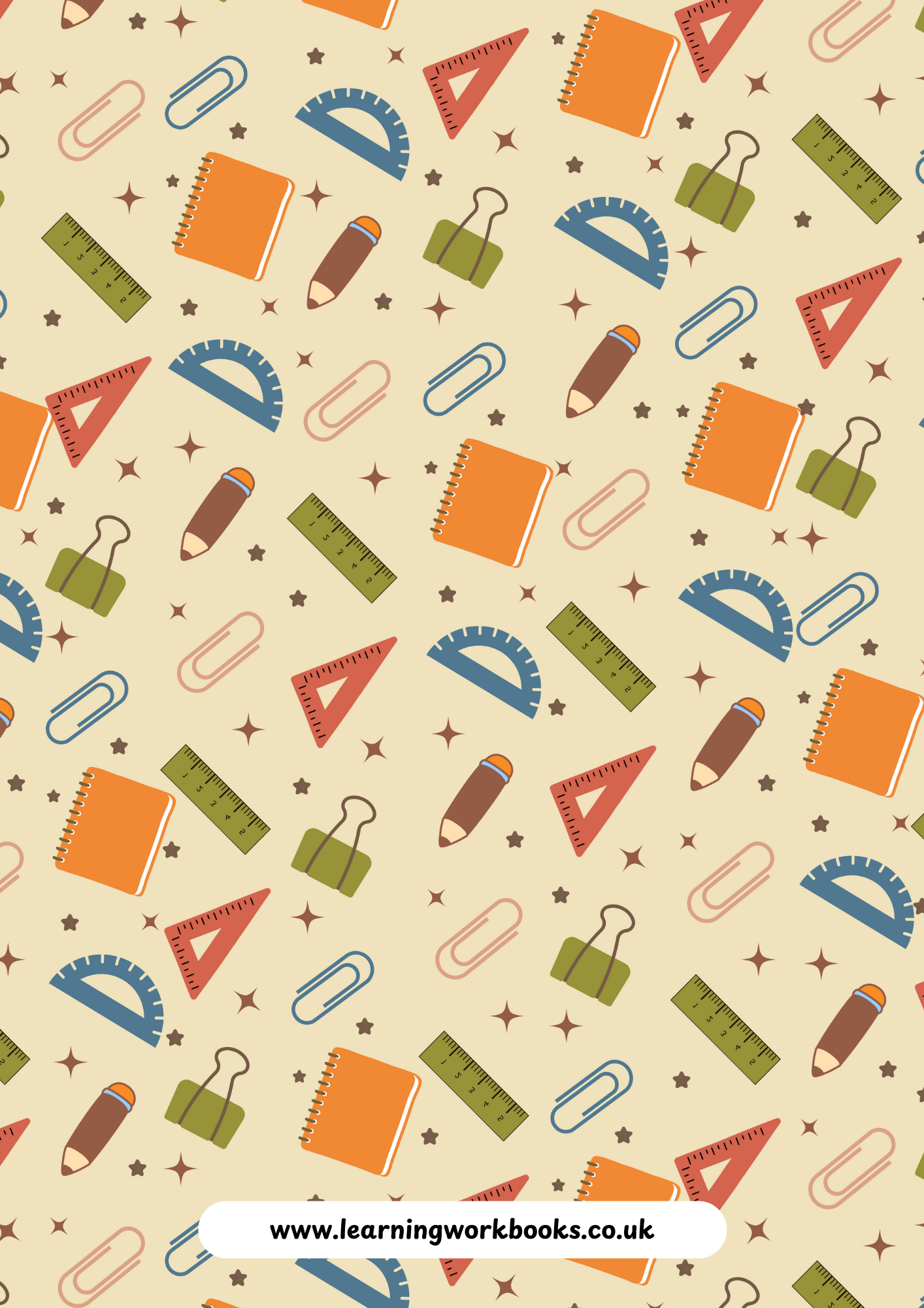School Pattern 7mm Squared Notebook 6 (downloadable digital product)