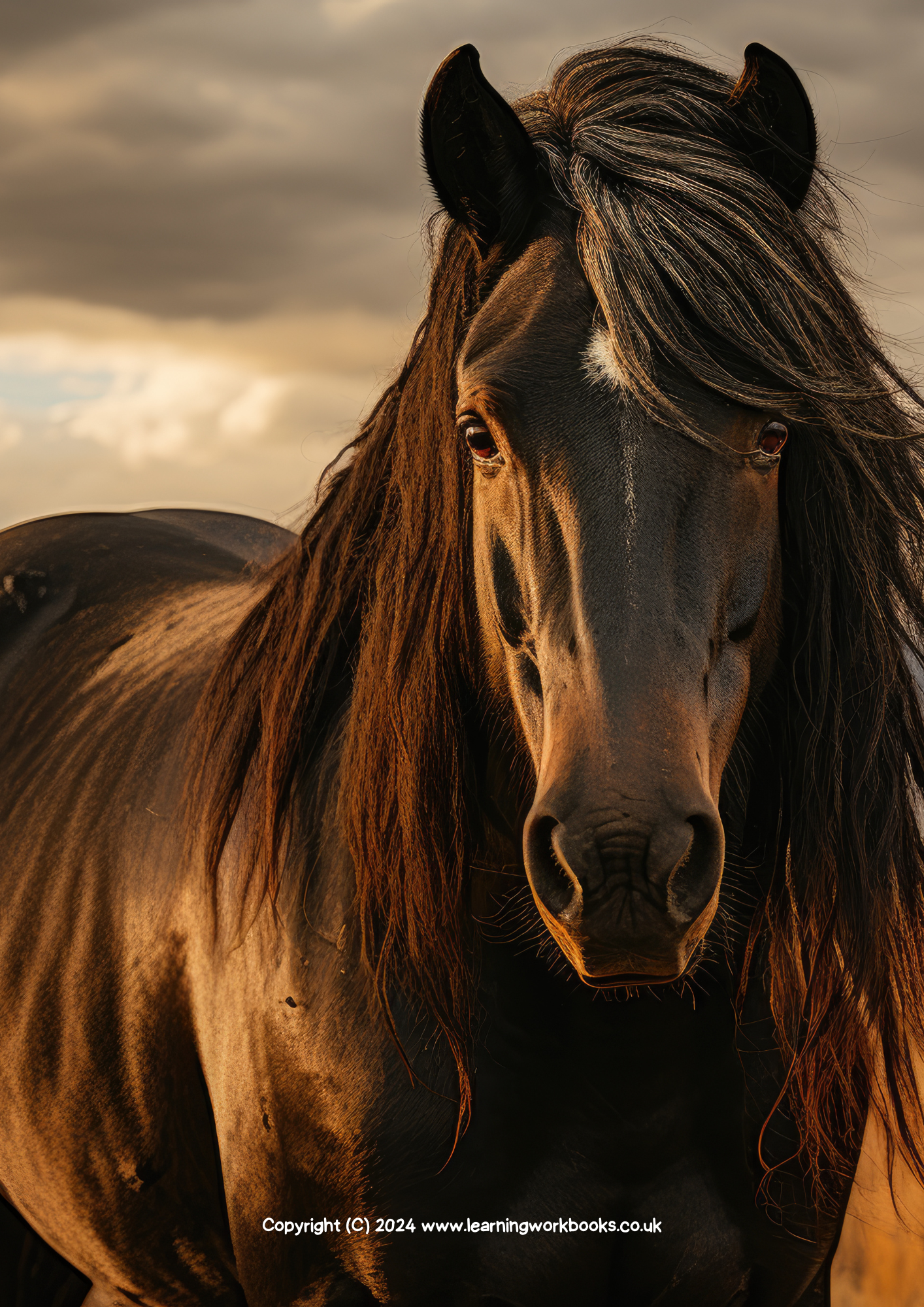 Horse A4 Lined Notebook 13 (downloadable digital product)