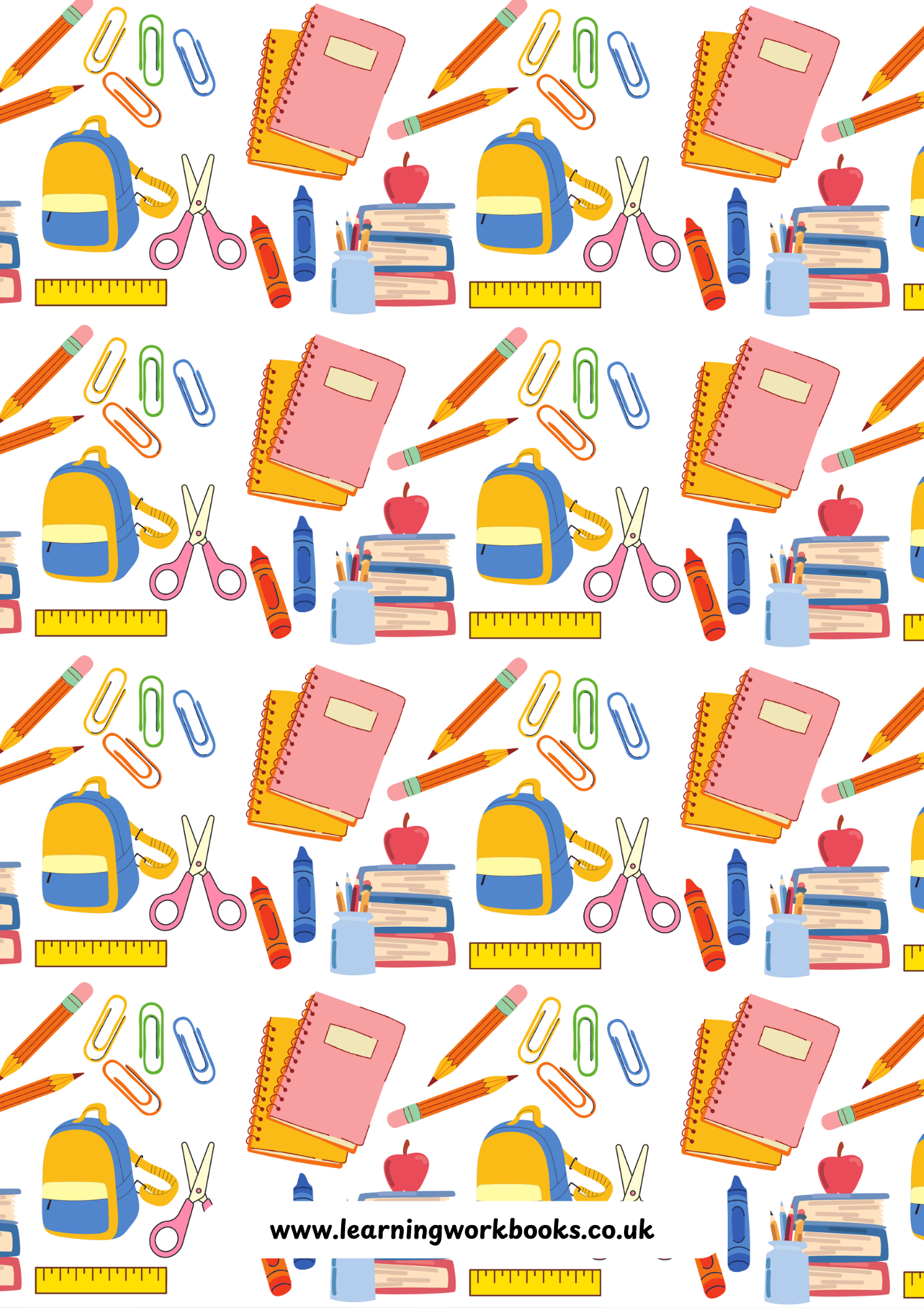 School Pattern 7mm Squared Notebook 14 (downloadable digital product)
