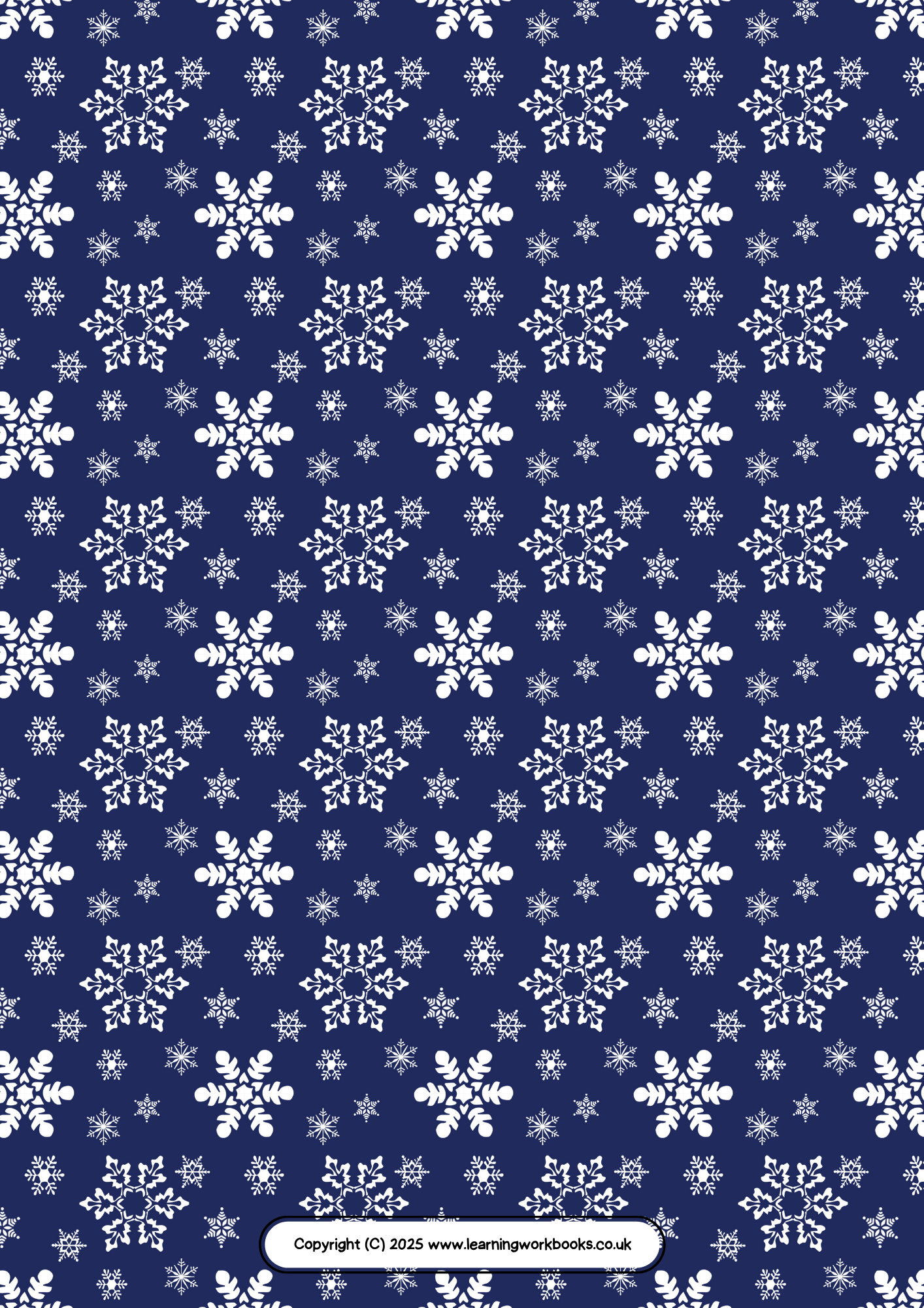 Snowflake A4 Lined Notebook 10 (downloadable digital product)