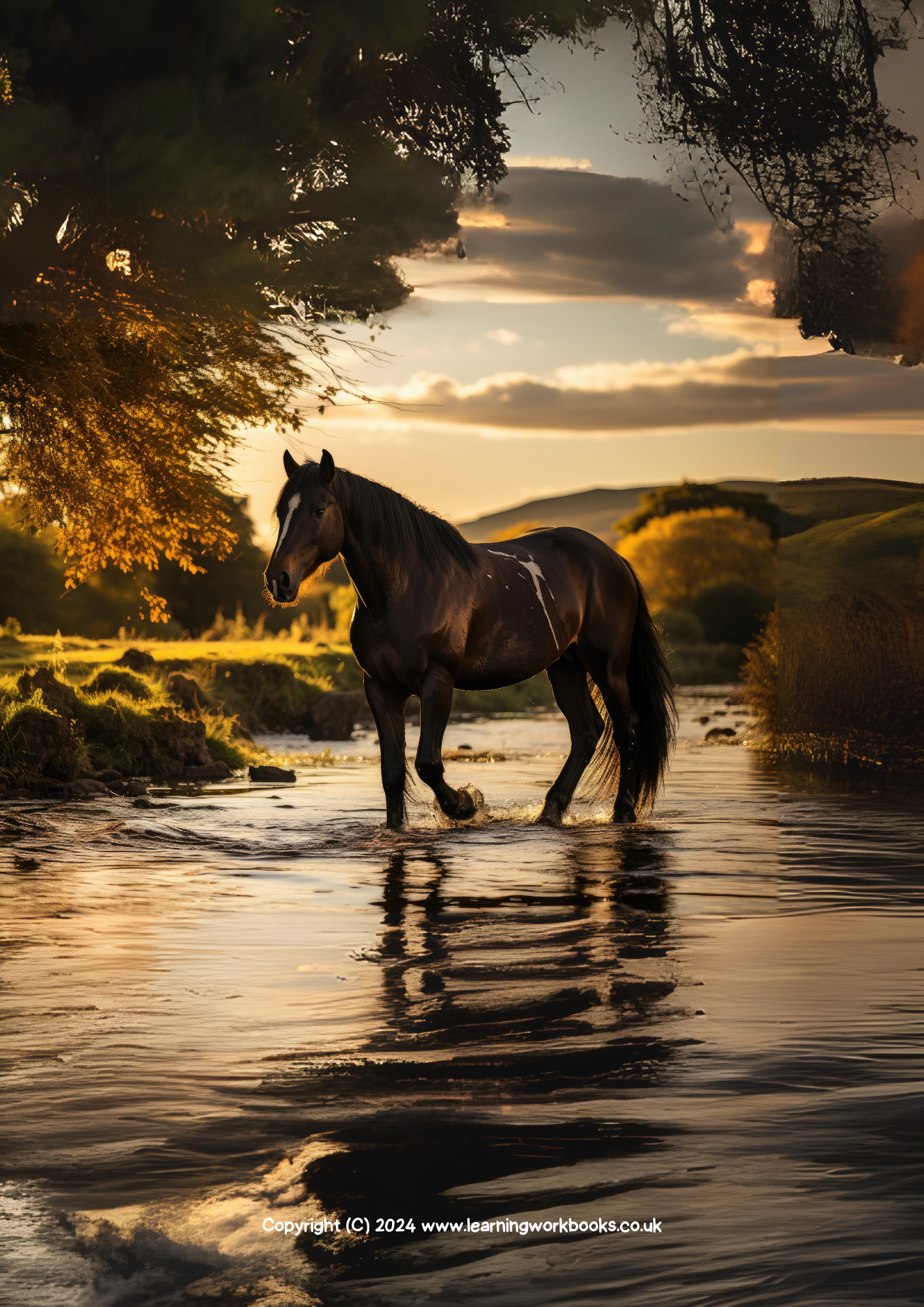 Horse A4 Lined Notebook 23 (downloadable digital product)