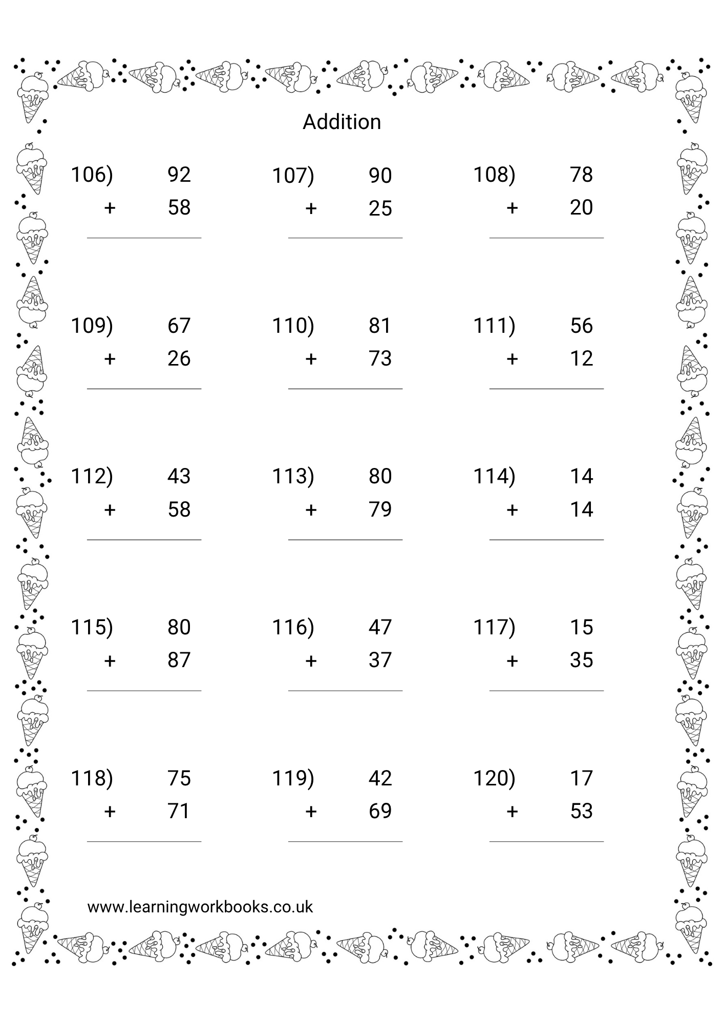 Adding Double Digits Workbook 2 (downloadable digital product)