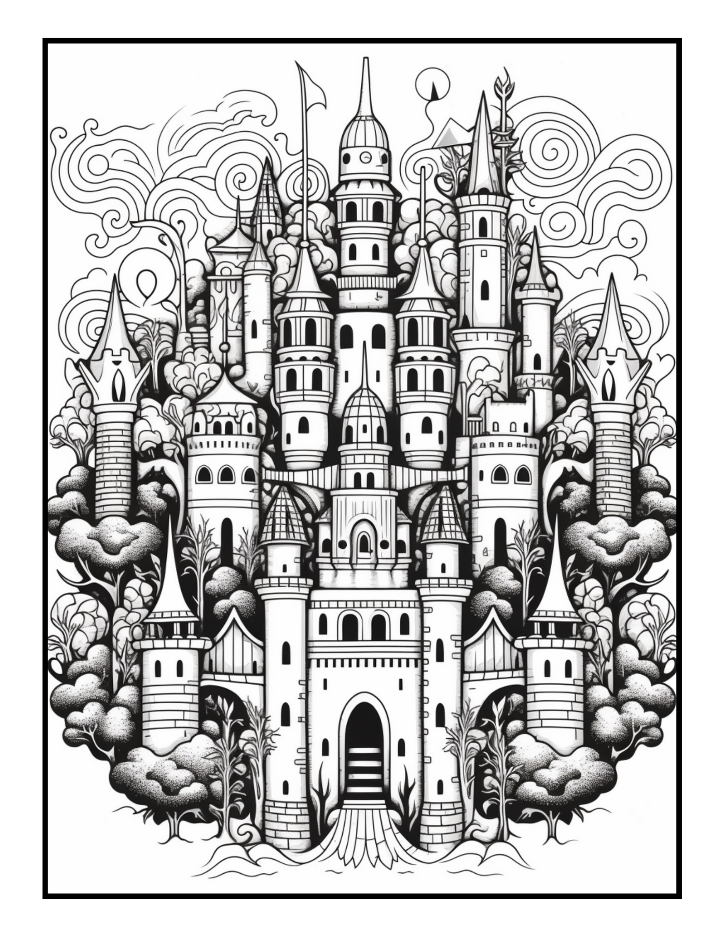 Castles Colouring Book 1 (downloadable digital product)