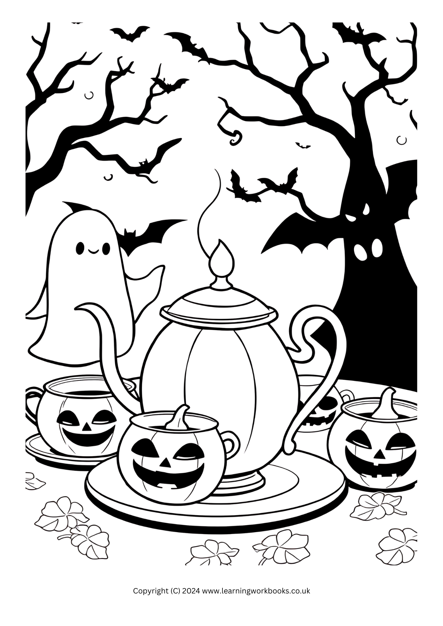 Halloween Tea Party Colouring Book (downloadable digital product)