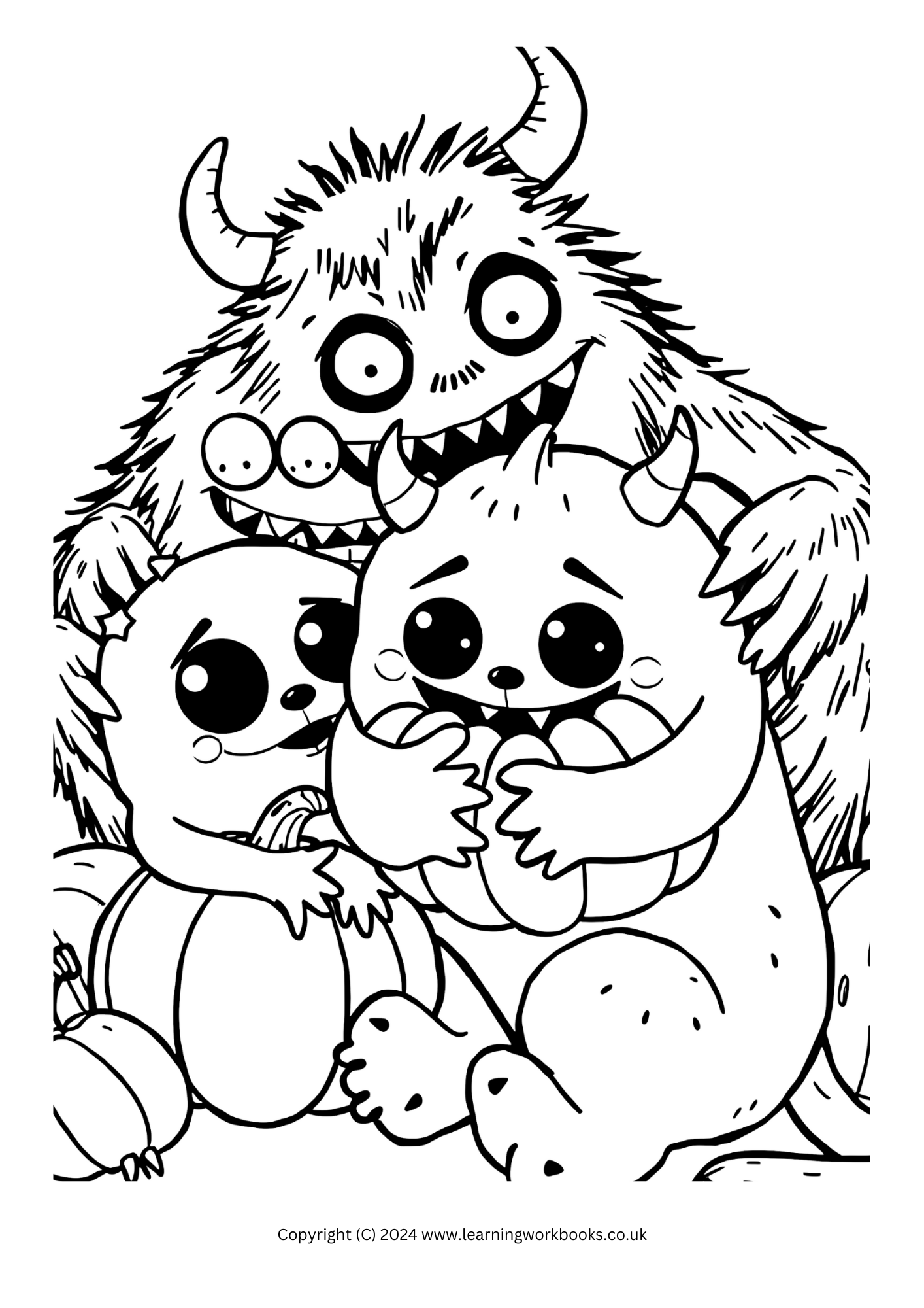 Cuddle Monsters Halloween Colouring Book (downloadable digital product)