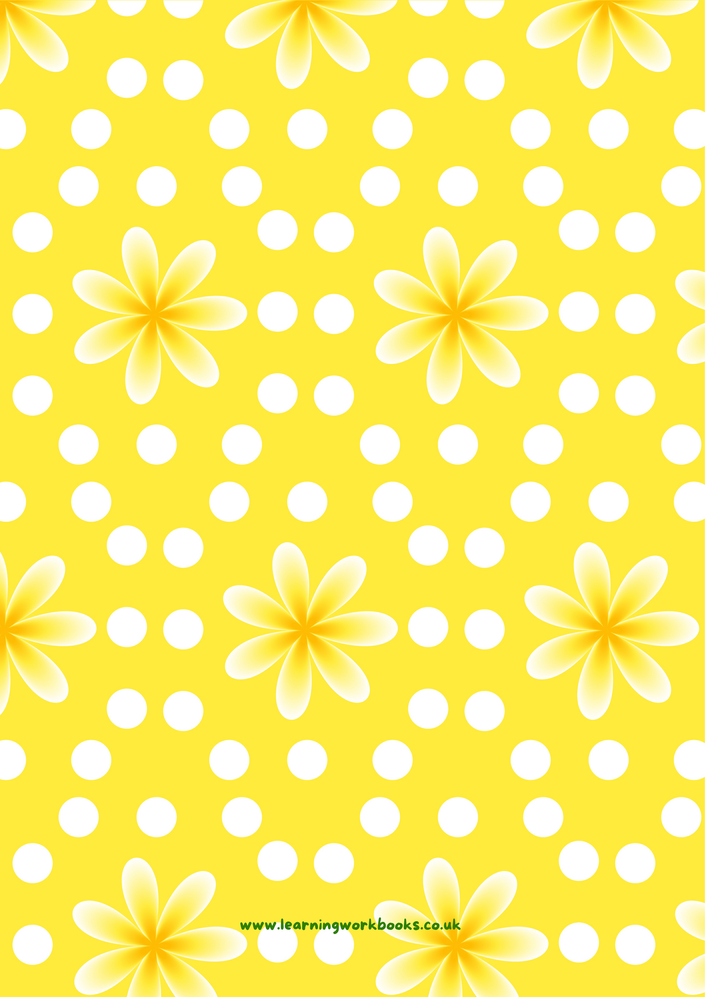 Yellow Flowers with White Dotted Pattern Teacher Planner (downloadable digital product)