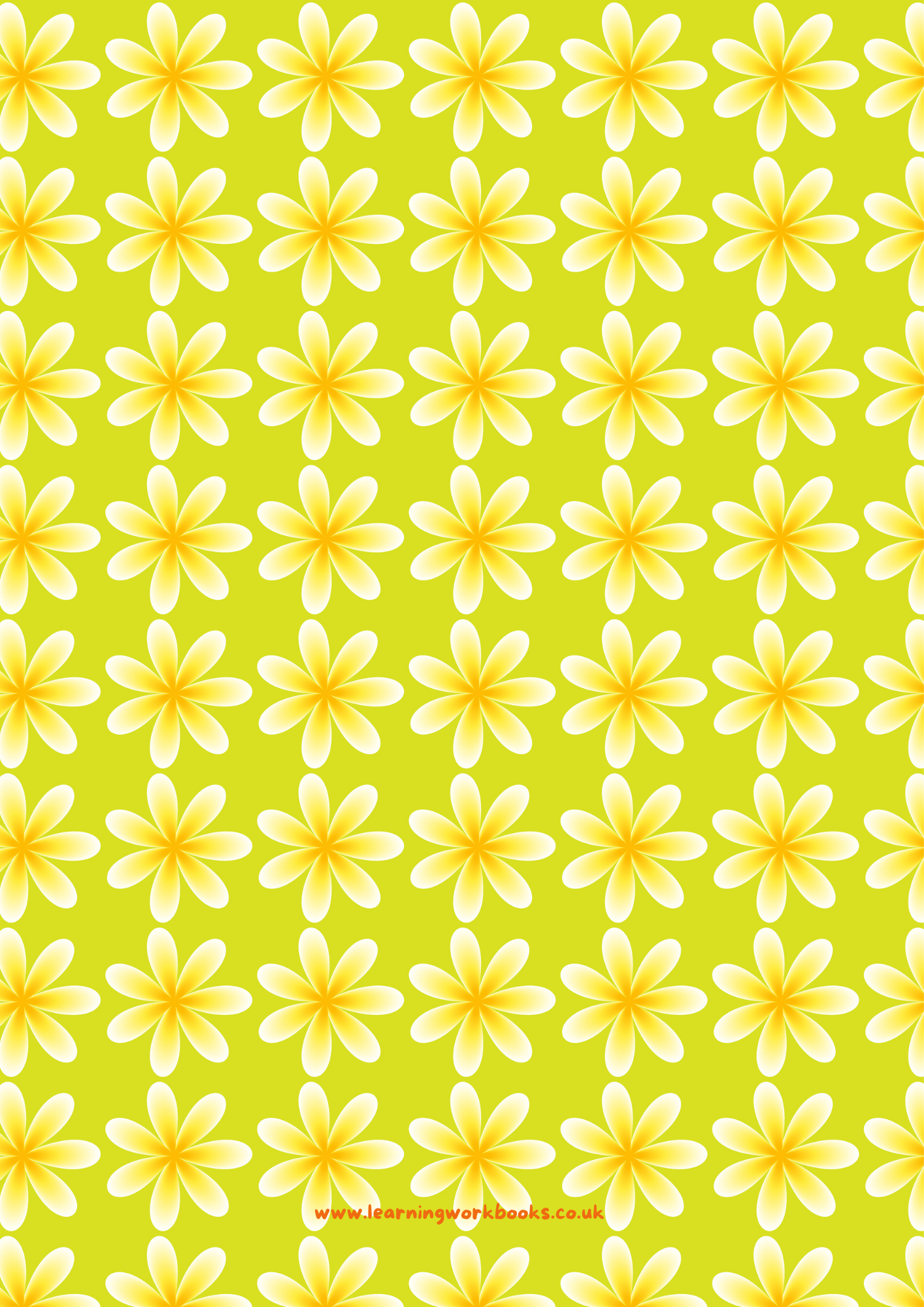 Yellow Flowers on Green Background Teacher Planner (downloadable digital product)