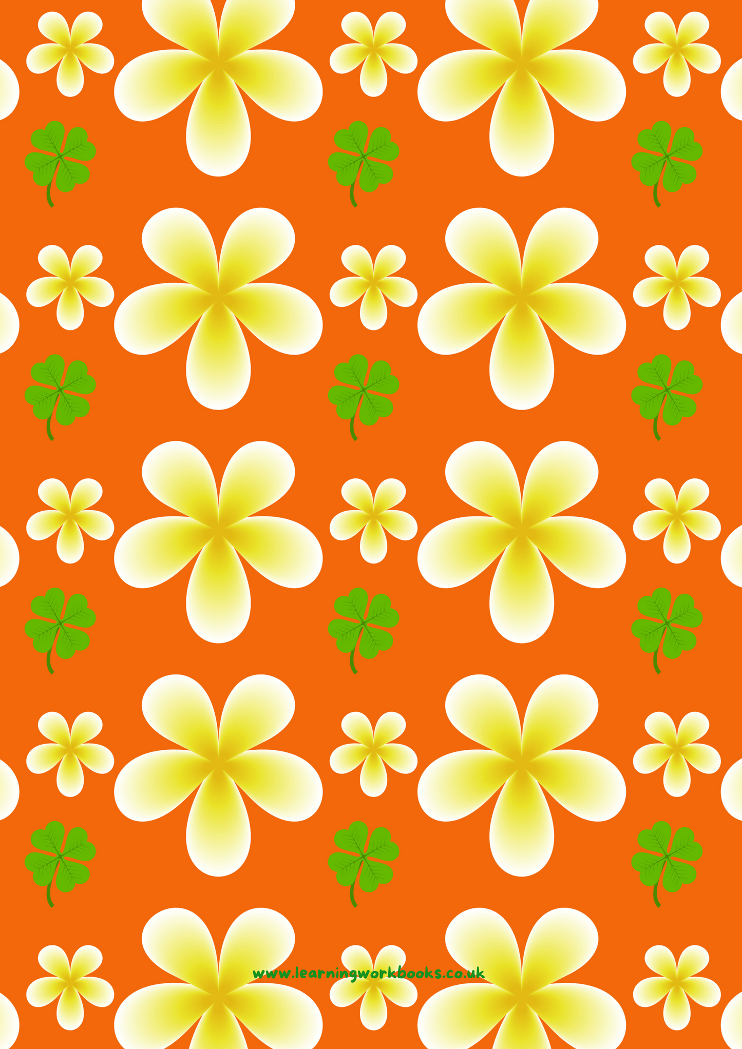 Yellow and Green Flowers with Orange Background Teacher Planner (downloadable digital product)