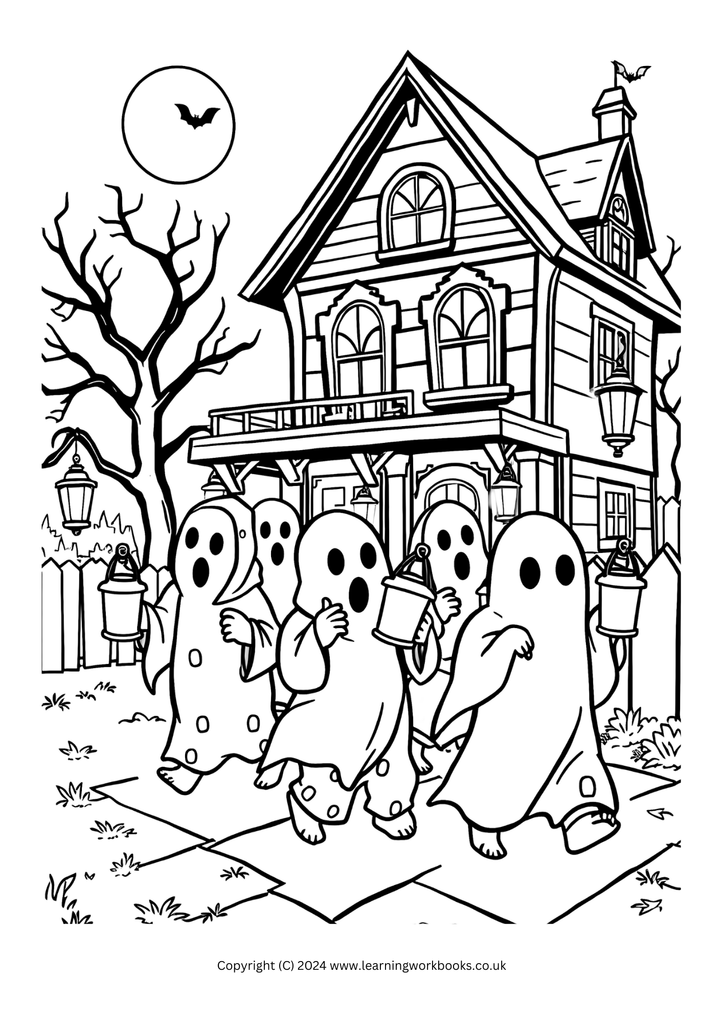 Ghosts in Pyjamas Halloween Colouring Book (downloadable digital product)