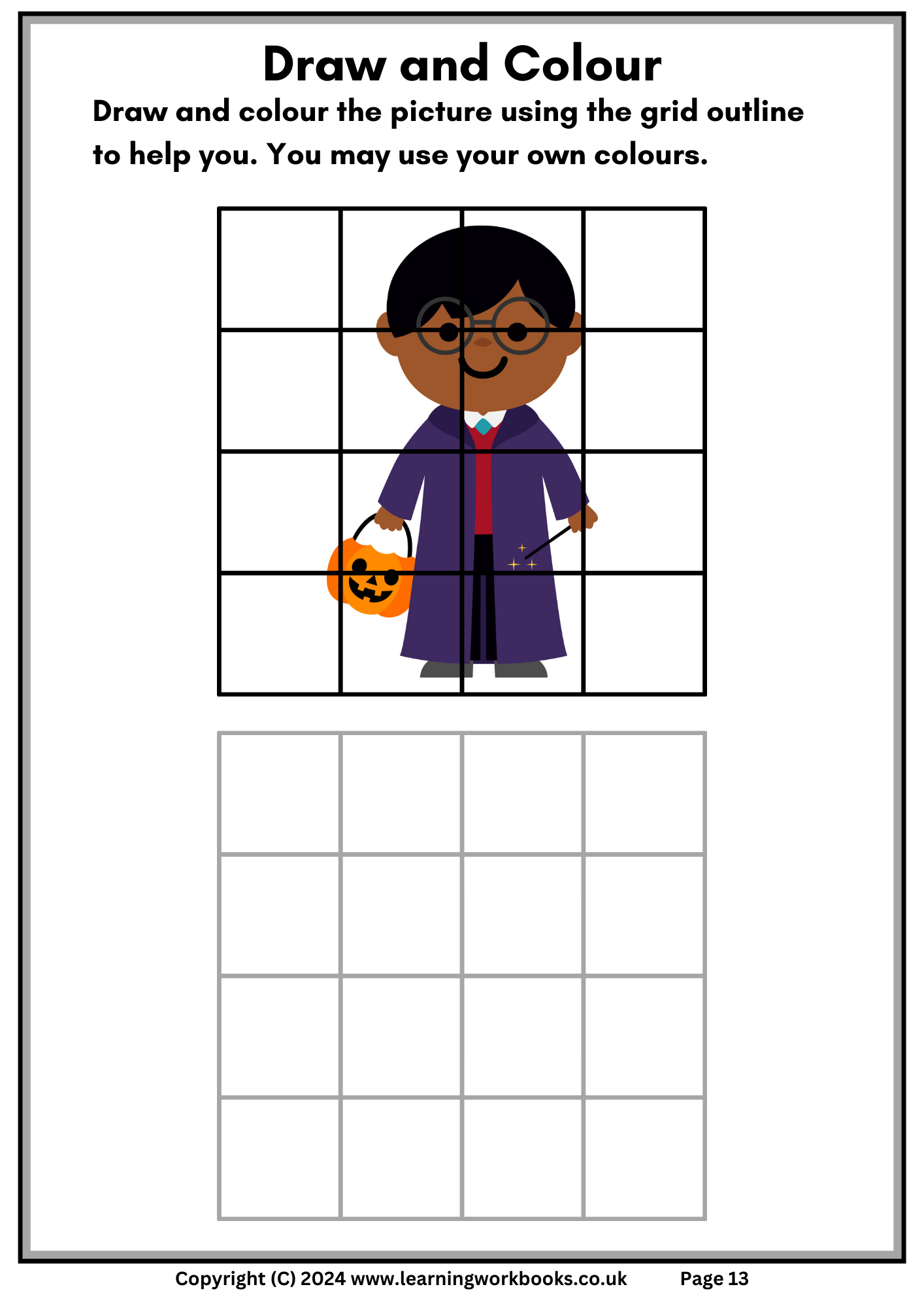 Draw and Colour Halloween Pictures Book 1 (downloadable digital product)