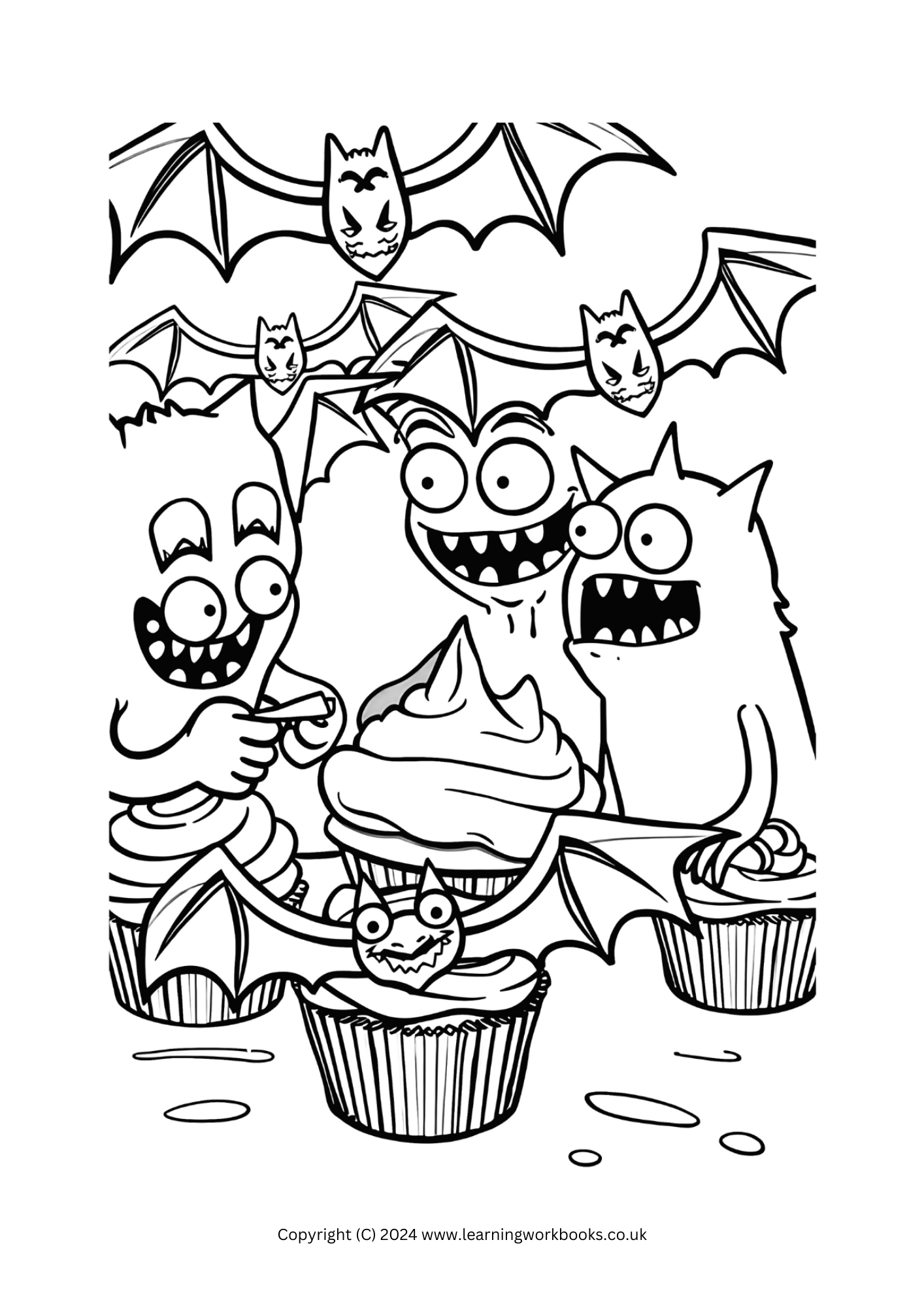 Monster Bakery Halloween Colouring Book (downloadable digital product)
