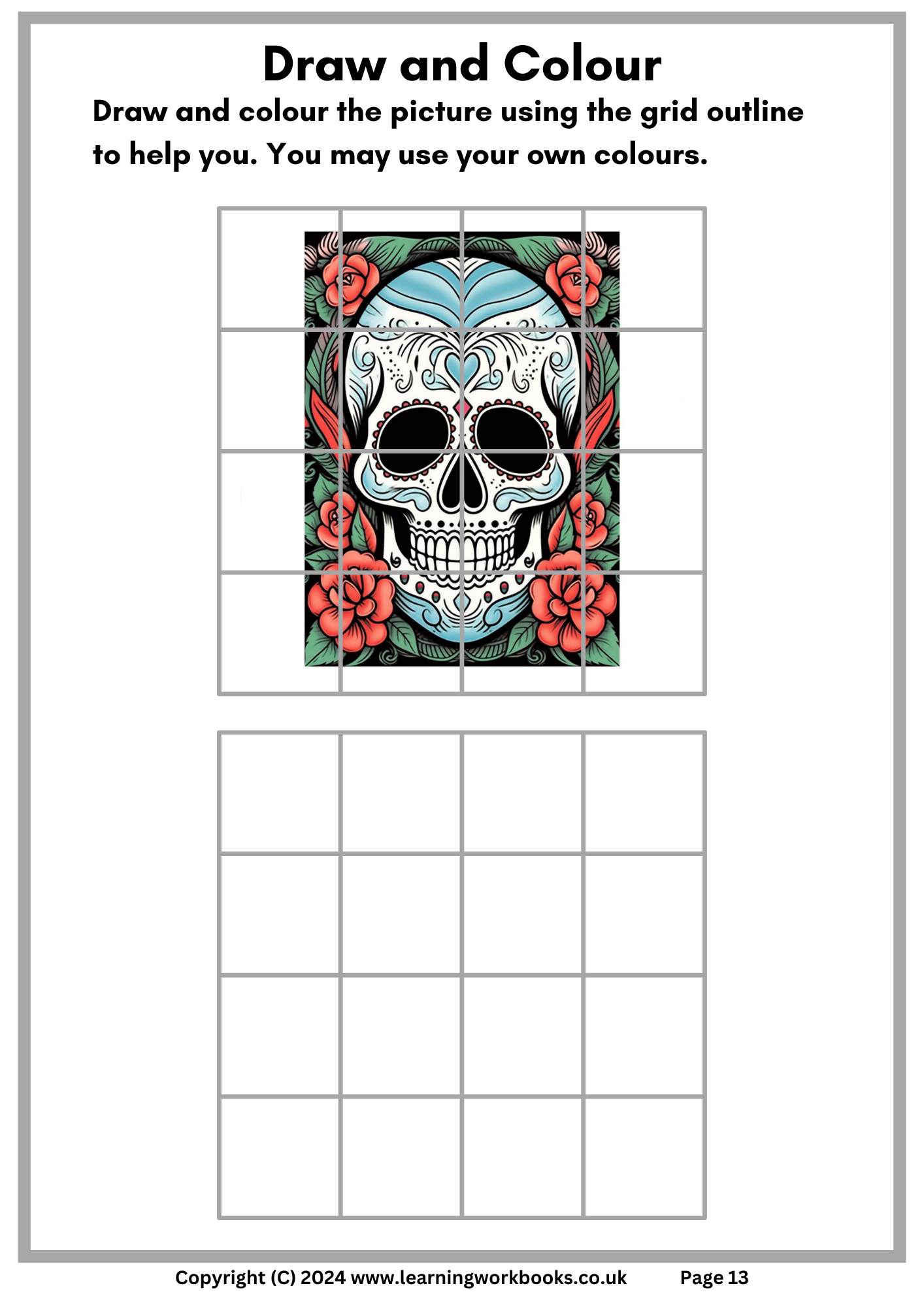 Draw and Colour Sugar Skulls (downloadable digital product)