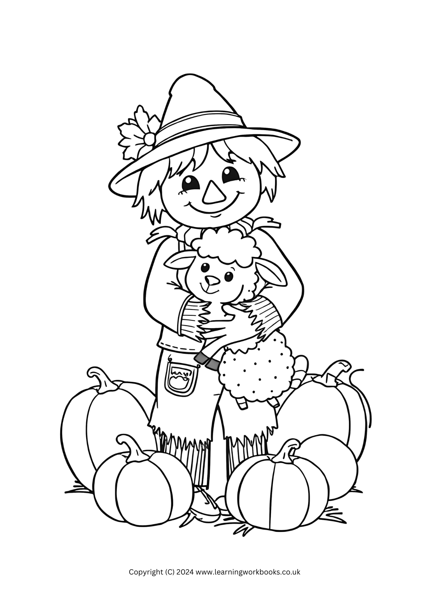 Friendly Scarecrows Halloween Colouring Book (downloadable digital product)