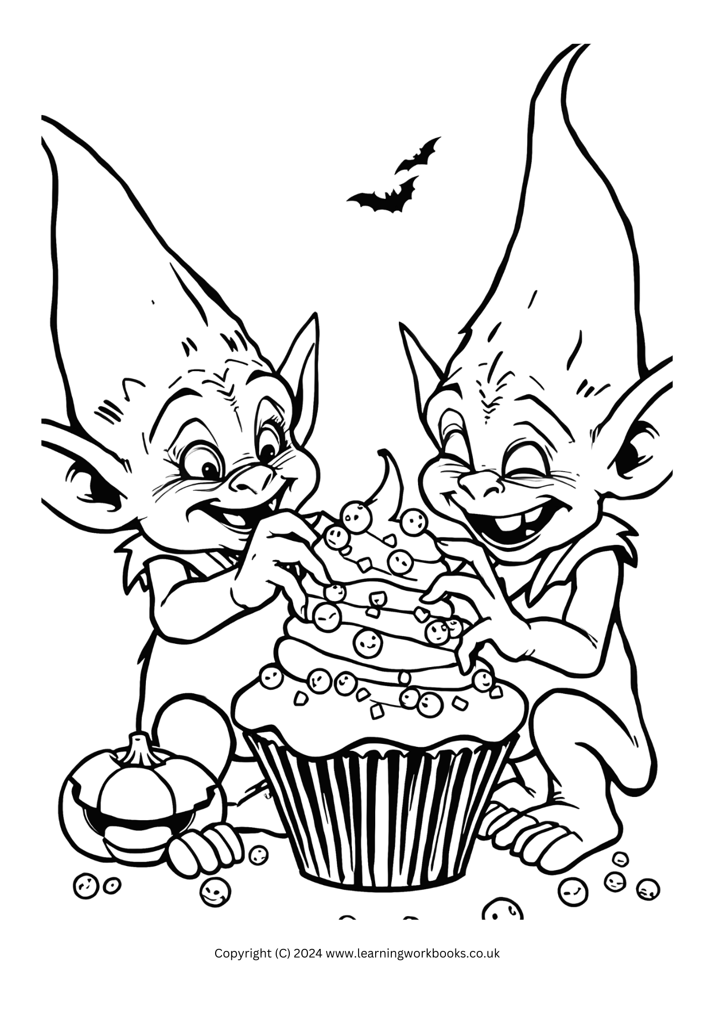 Candy Goblin Friends Halloween Colouring Book (downloadable digital product)