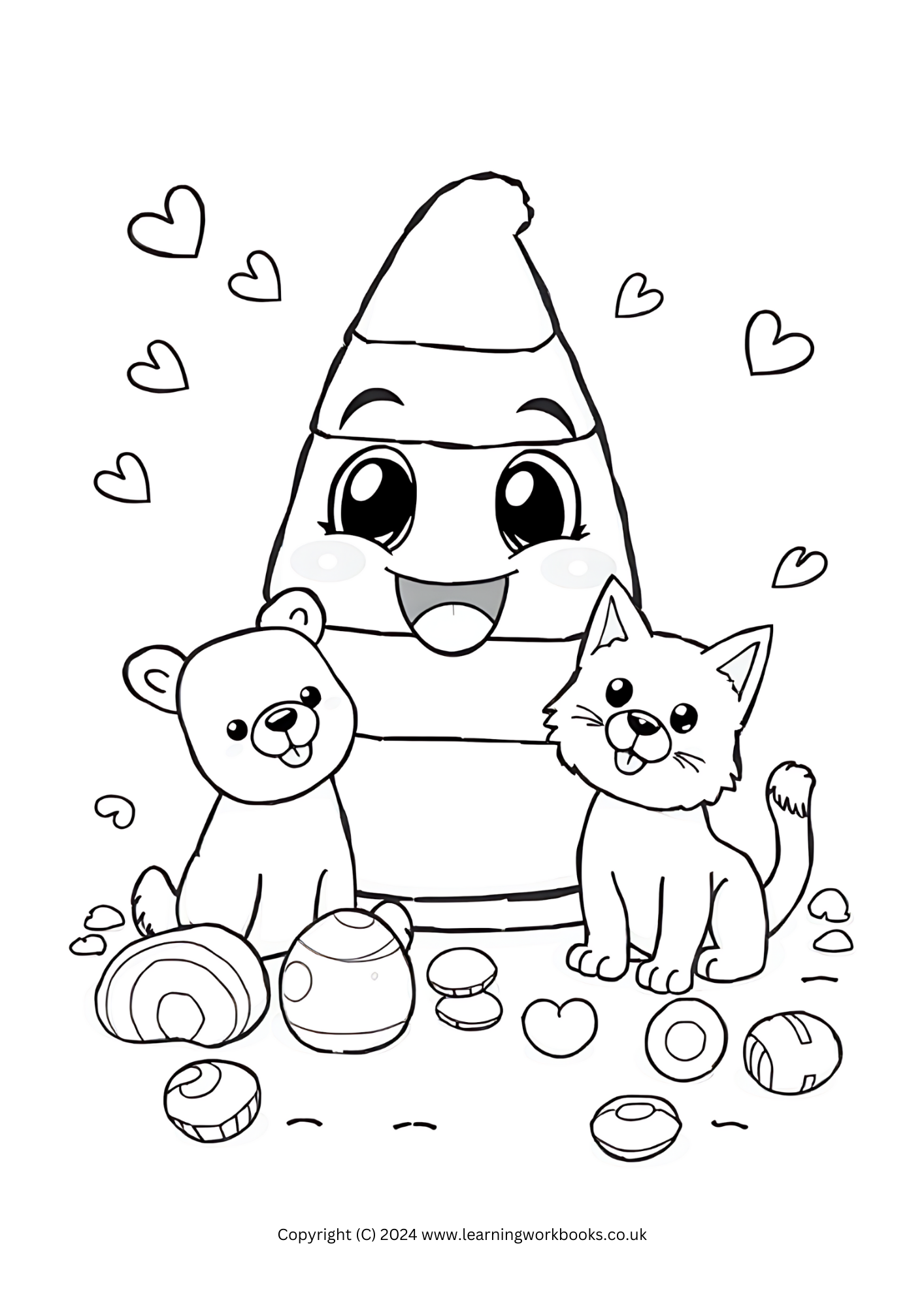 Candy Corn Creatures Halloween Colouring Book (downloadable digital product)