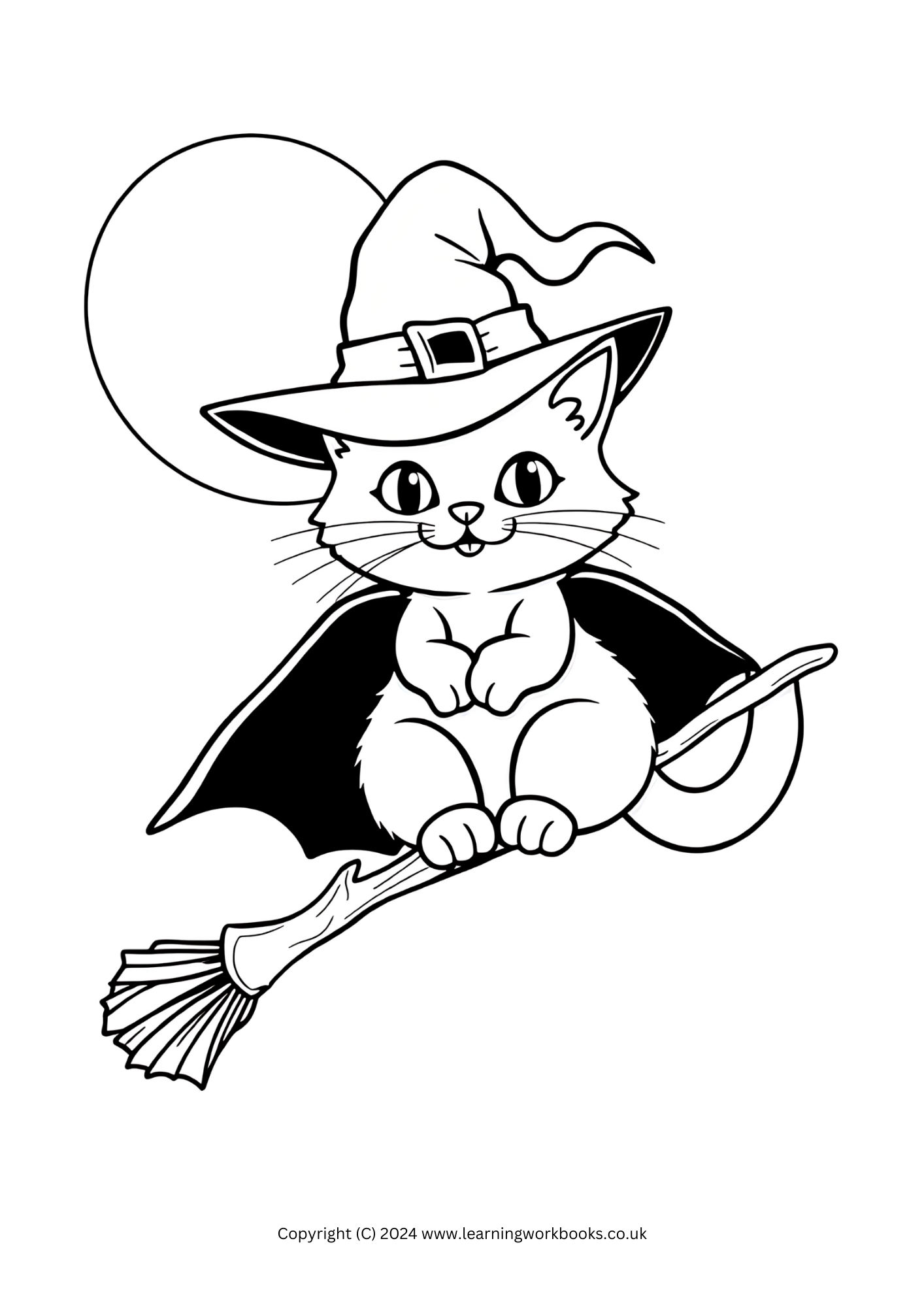 Happy Black Cats Halloween Colouring Book (downloadable digital product)