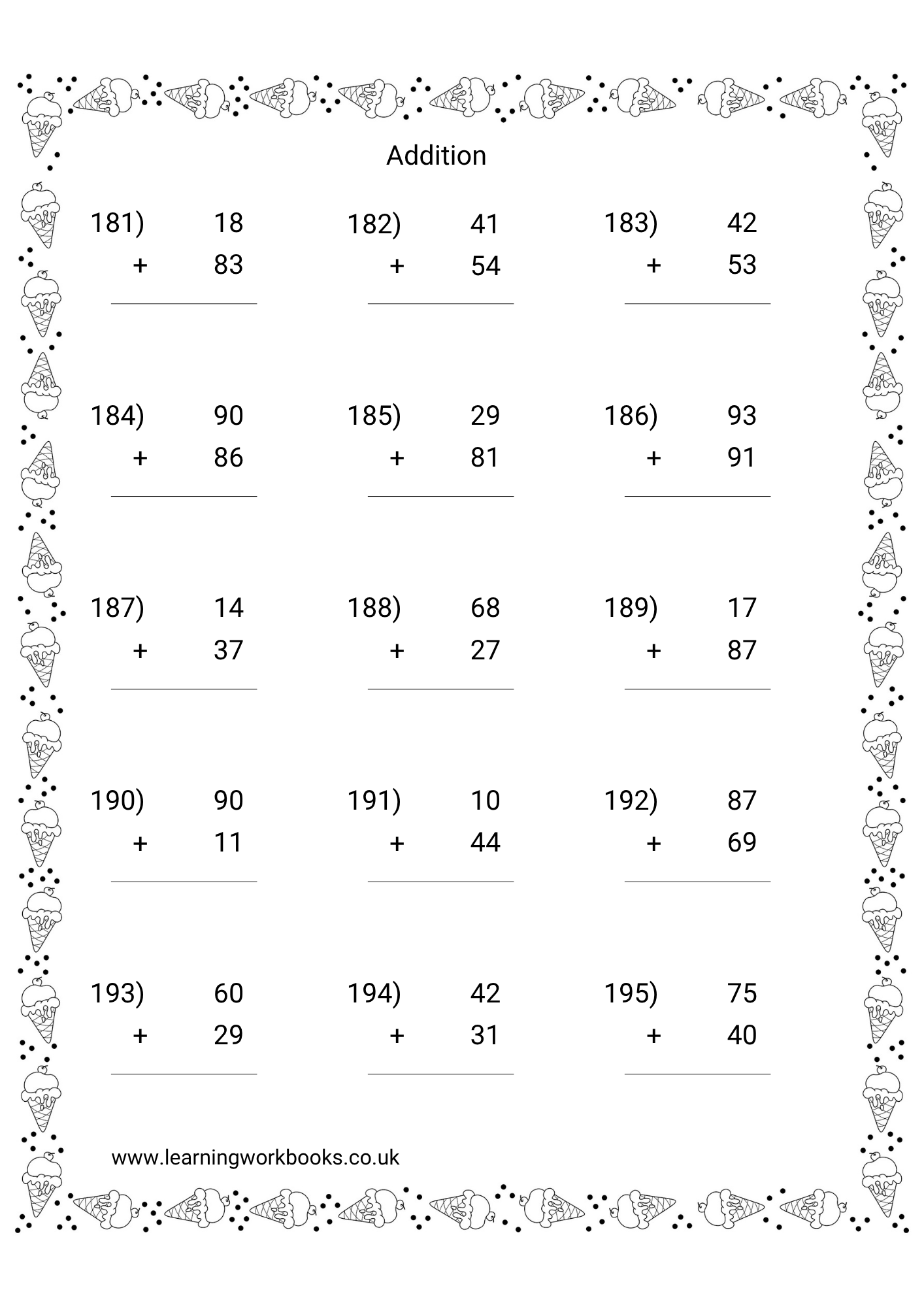 Adding Double Digits Workbook 2 (downloadable digital product)