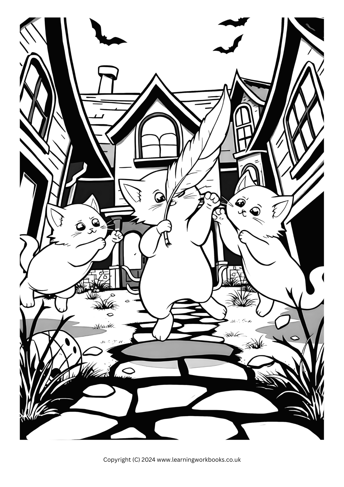 Mischievous Kittens Halloween Colouring Book (downloadable digital product)