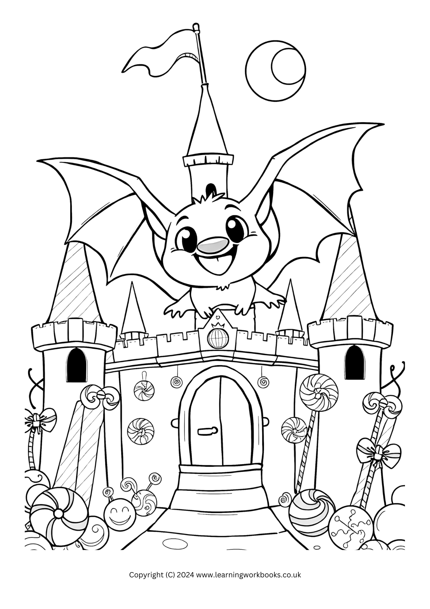 Cute Bat Friends Halloween Colouring Book (downloadable digital product)