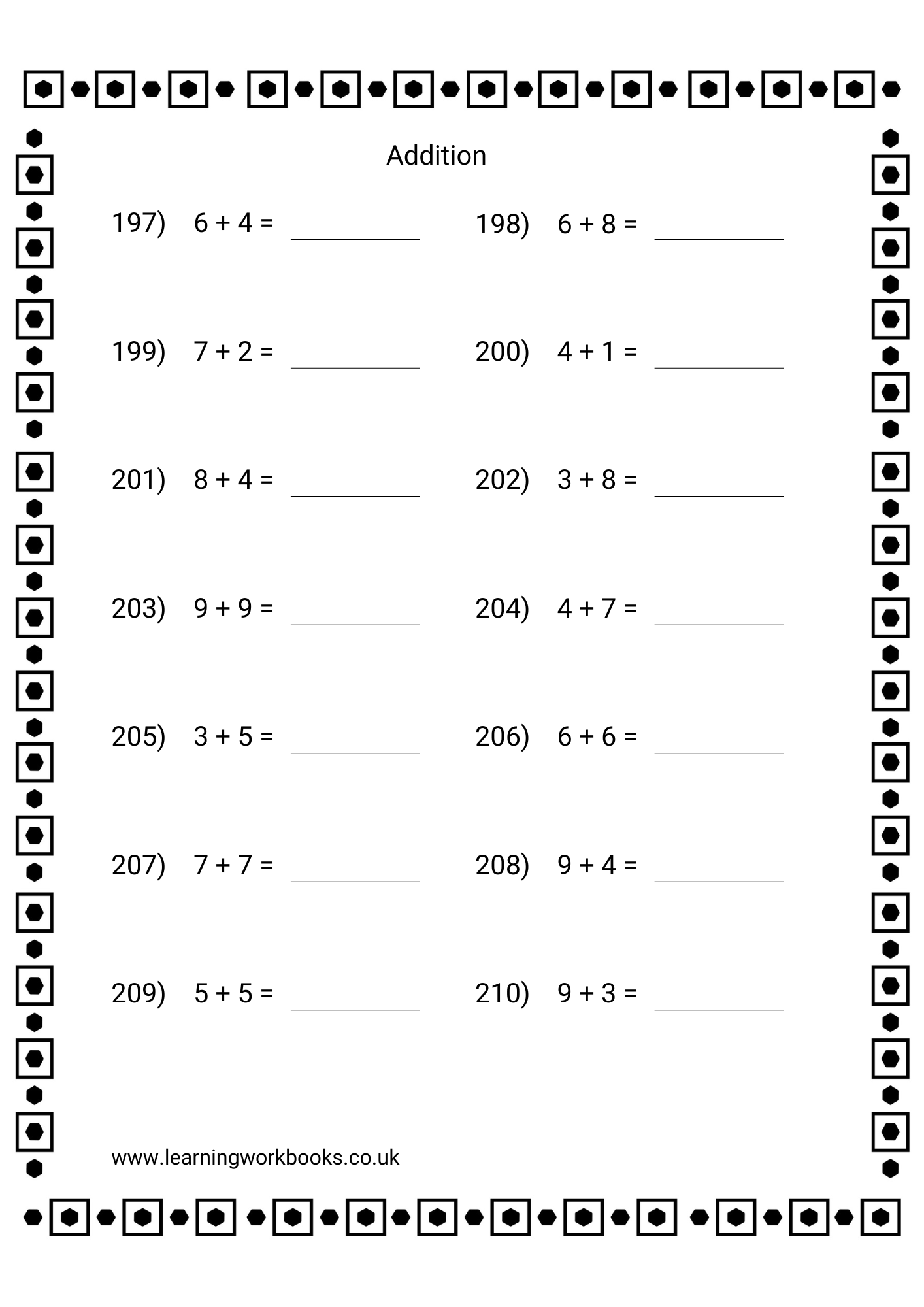 Adding Single Digits Workbook 2 (downloadable digital product)