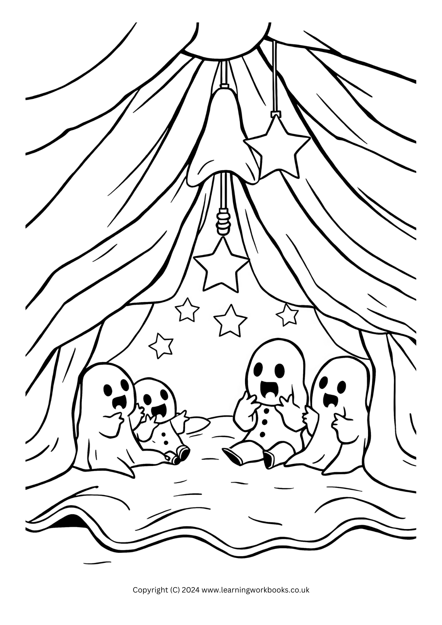 Ghosts in Pyjamas Halloween Colouring Book (downloadable digital product)
