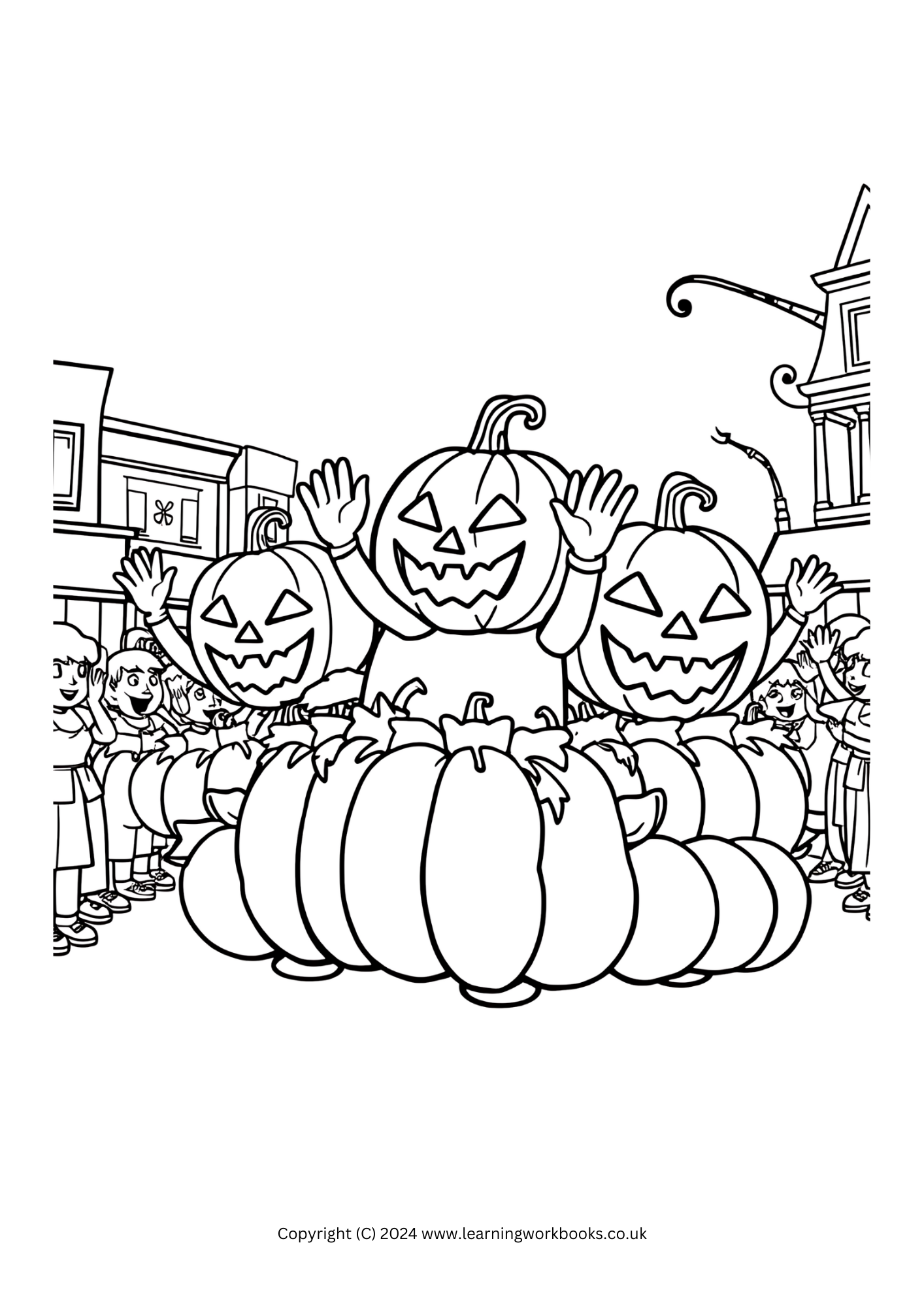 Jack-O-Lantern Town Halloween Colouring Book (downloadable digital product)