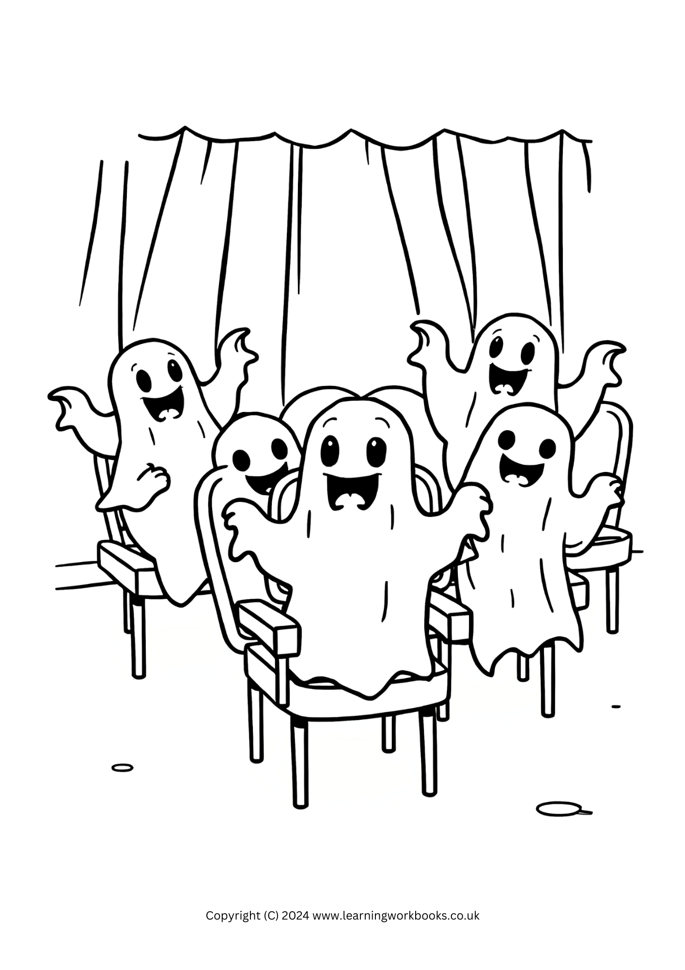 Sweet Ghost Friends Halloween Colouring Book (downloadable digital product)