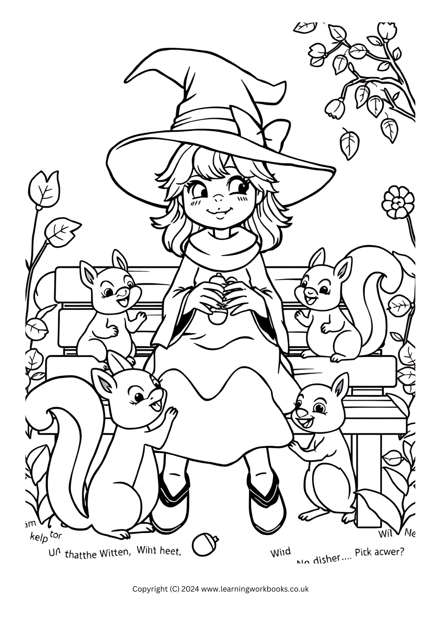 The Witch's Garden Halloween Colouring Book (downloadable digital product)
