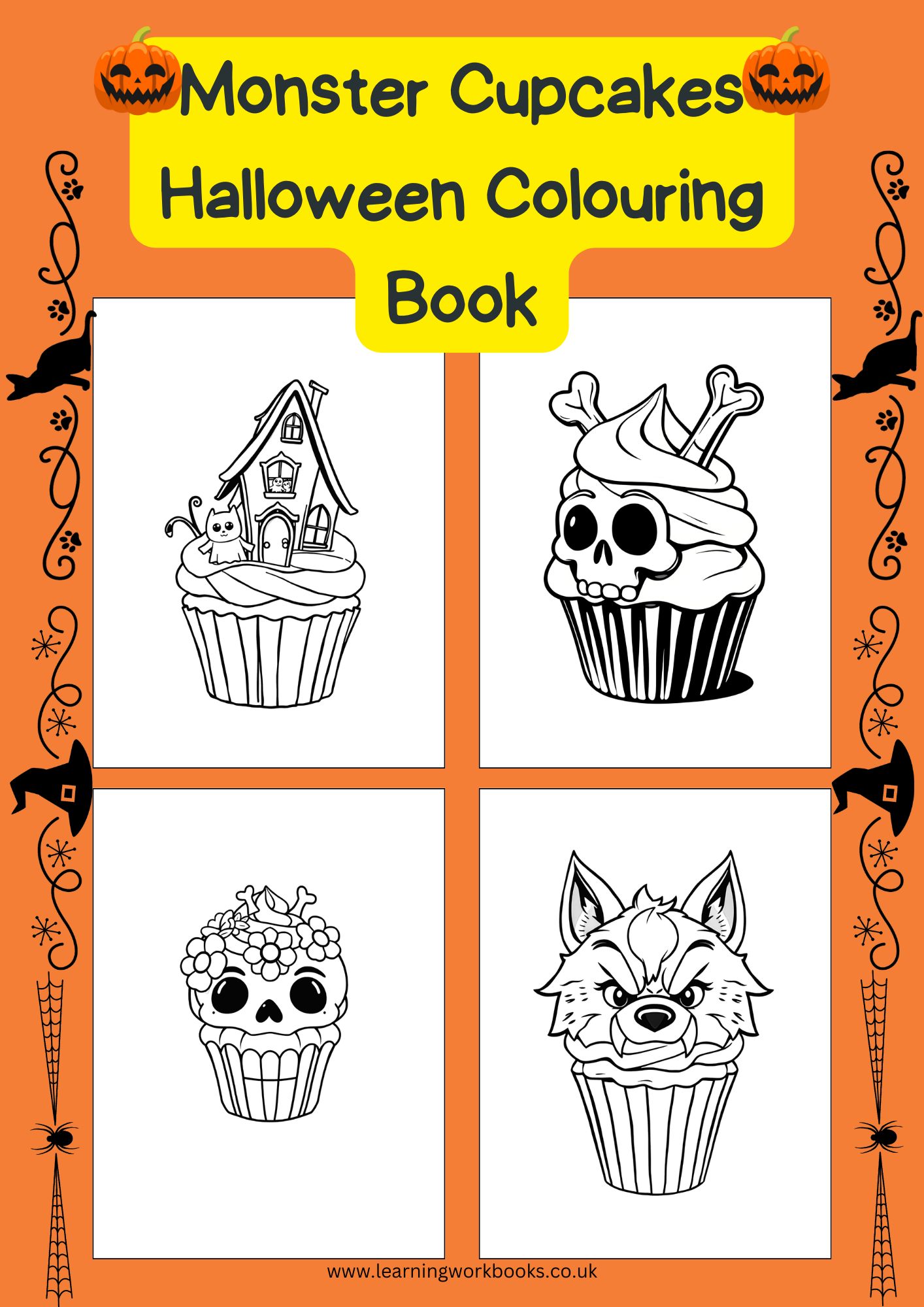 Monster Cupcakes Halloween Colouring Books (downloadable digital product)