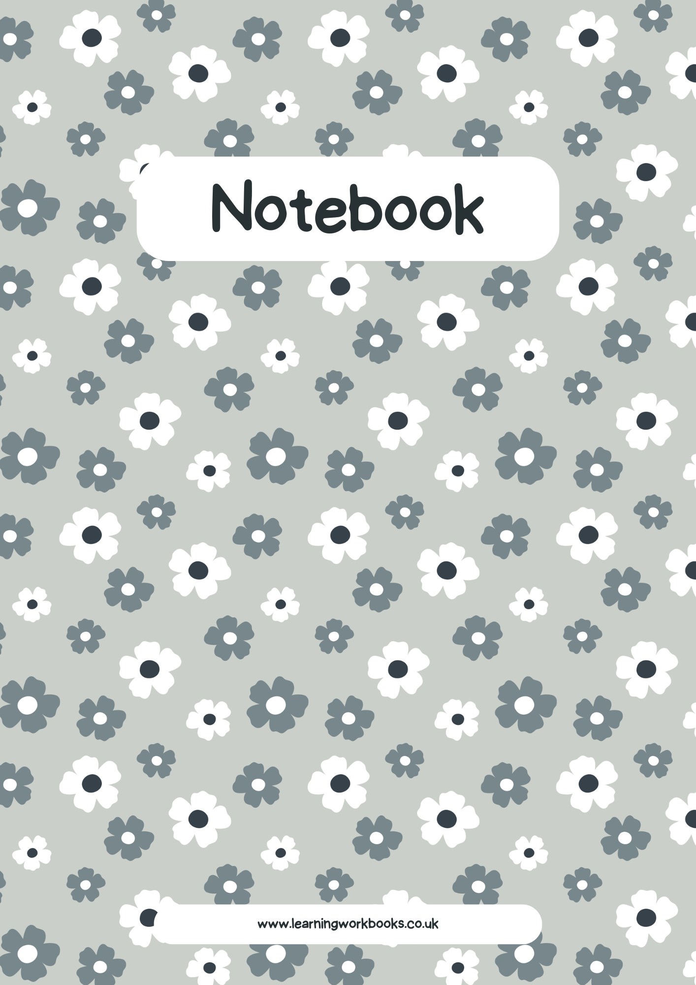 Blooming Flowers Notebook 3 - A4 Lined Notebook (downloadable digital product)