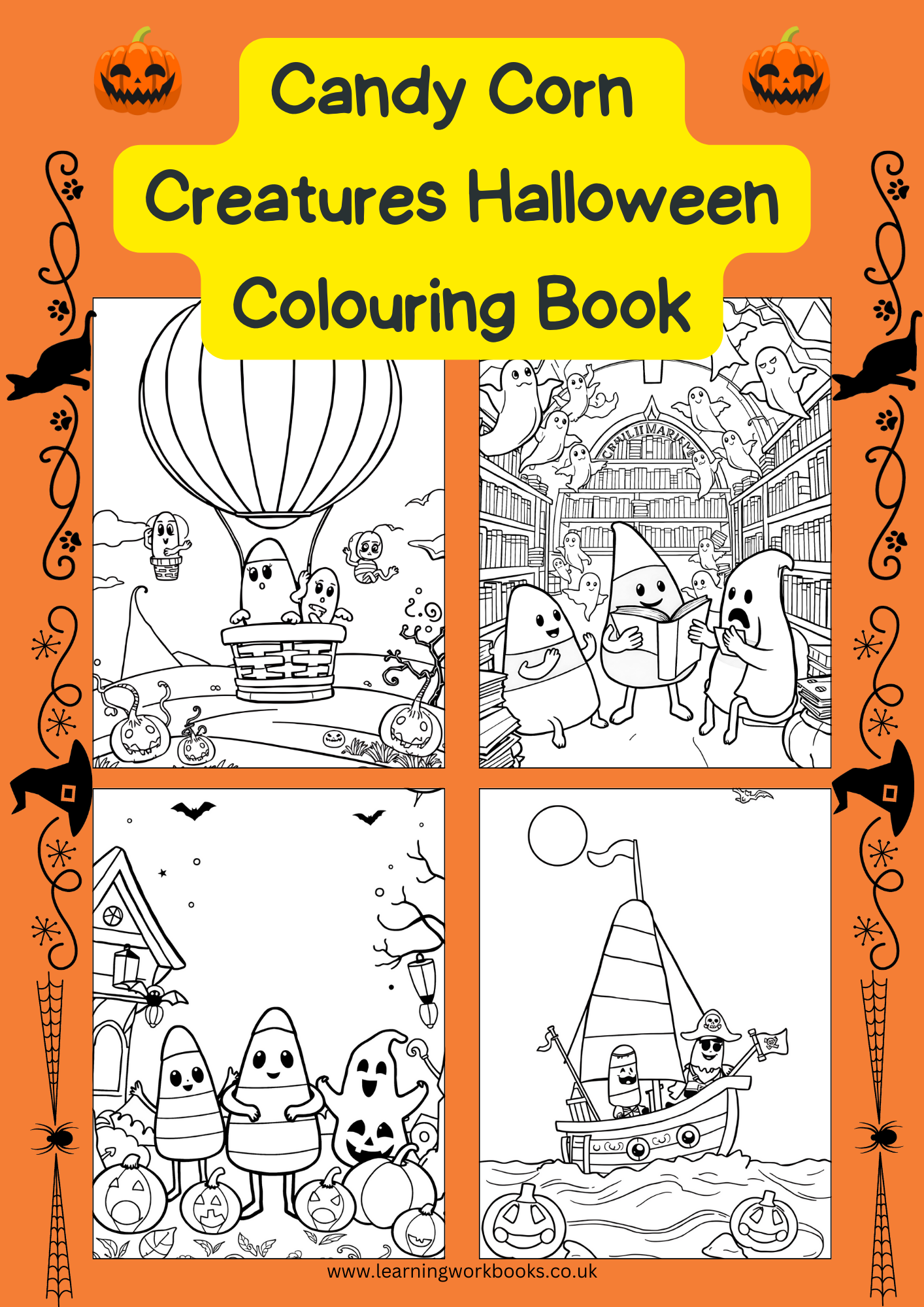 Candy Corn Creatures Halloween Colouring Book (downloadable digital product)