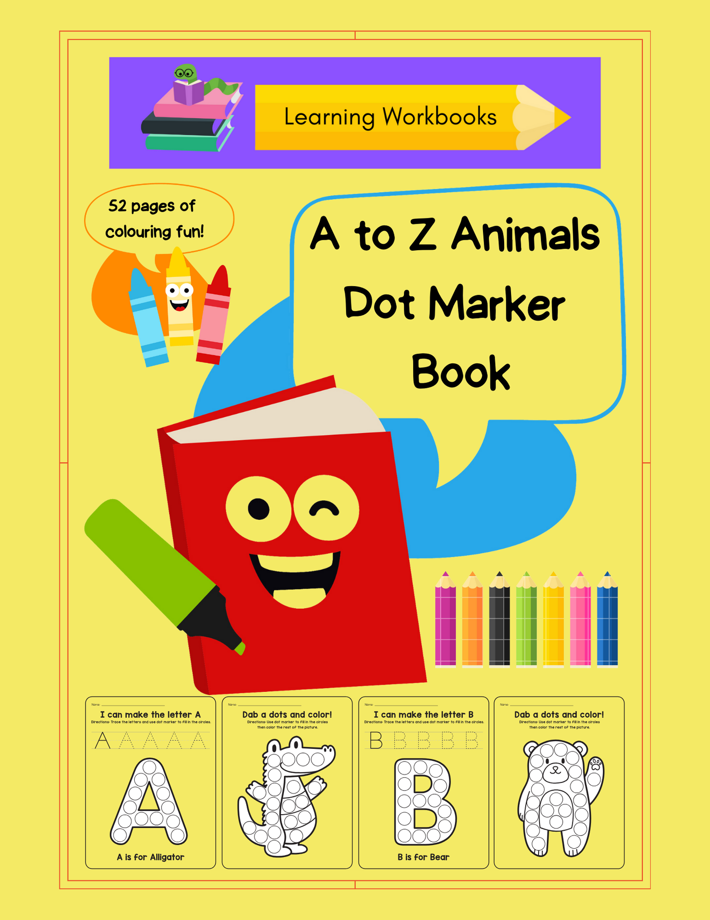 A to Z Animals Dot Marker Book (downloadable digital product)