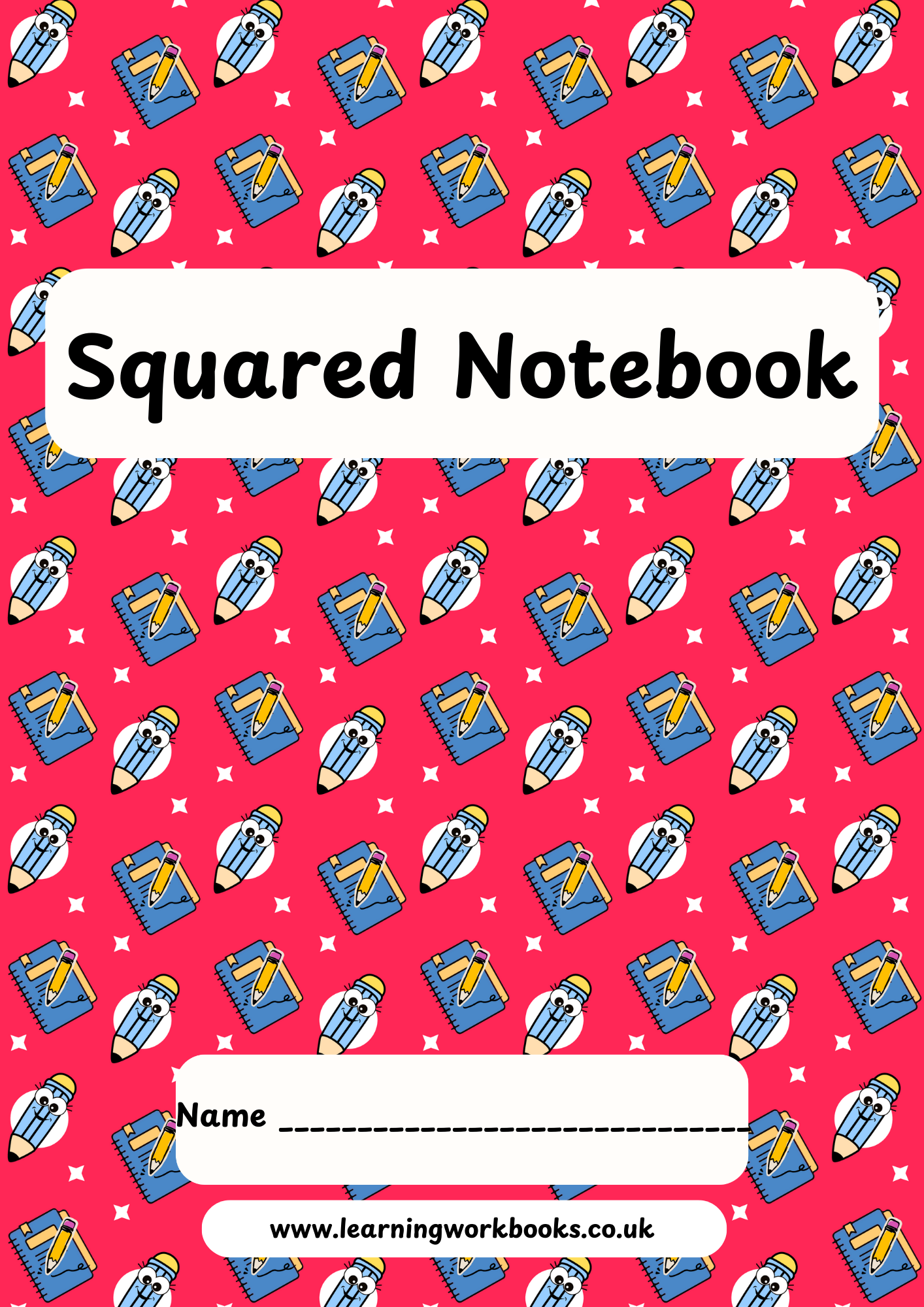 School Pattern 7mm Squared Notebook 9 (downloadable digital product)