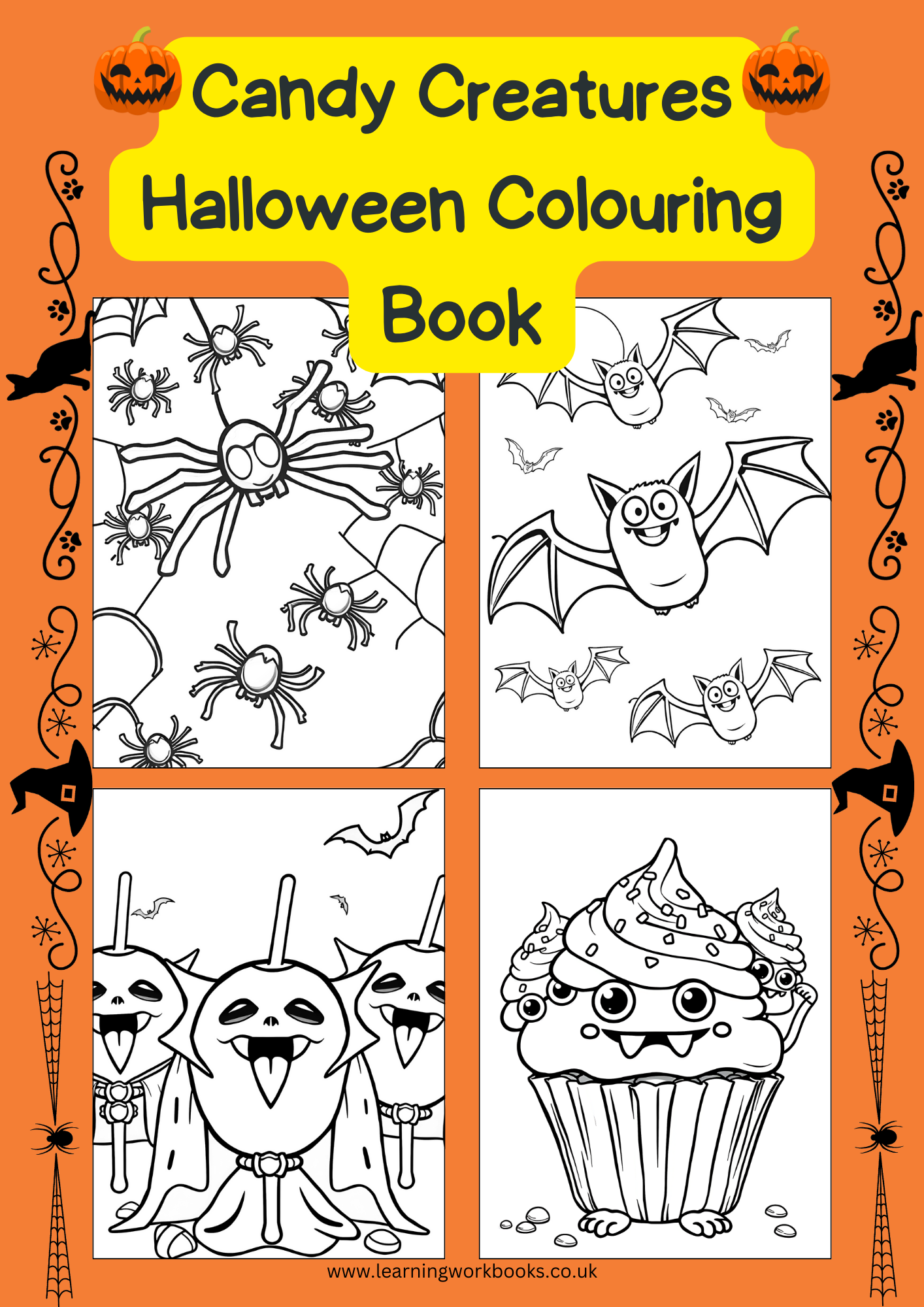 Candy Creatures Halloween Colouring Book (downloadable digital product)