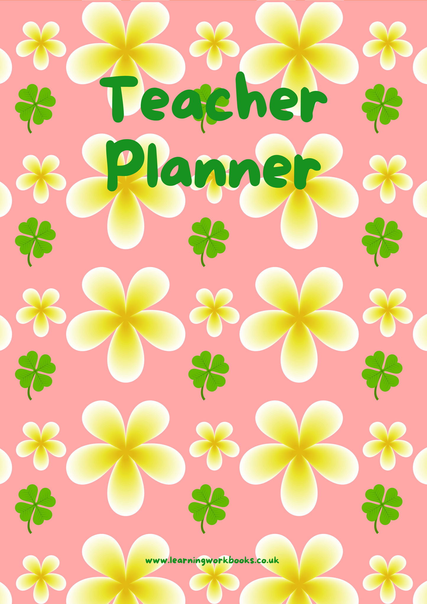 Yellow Flowers with Pink Background Teacher Planner (downloadable digital product)
