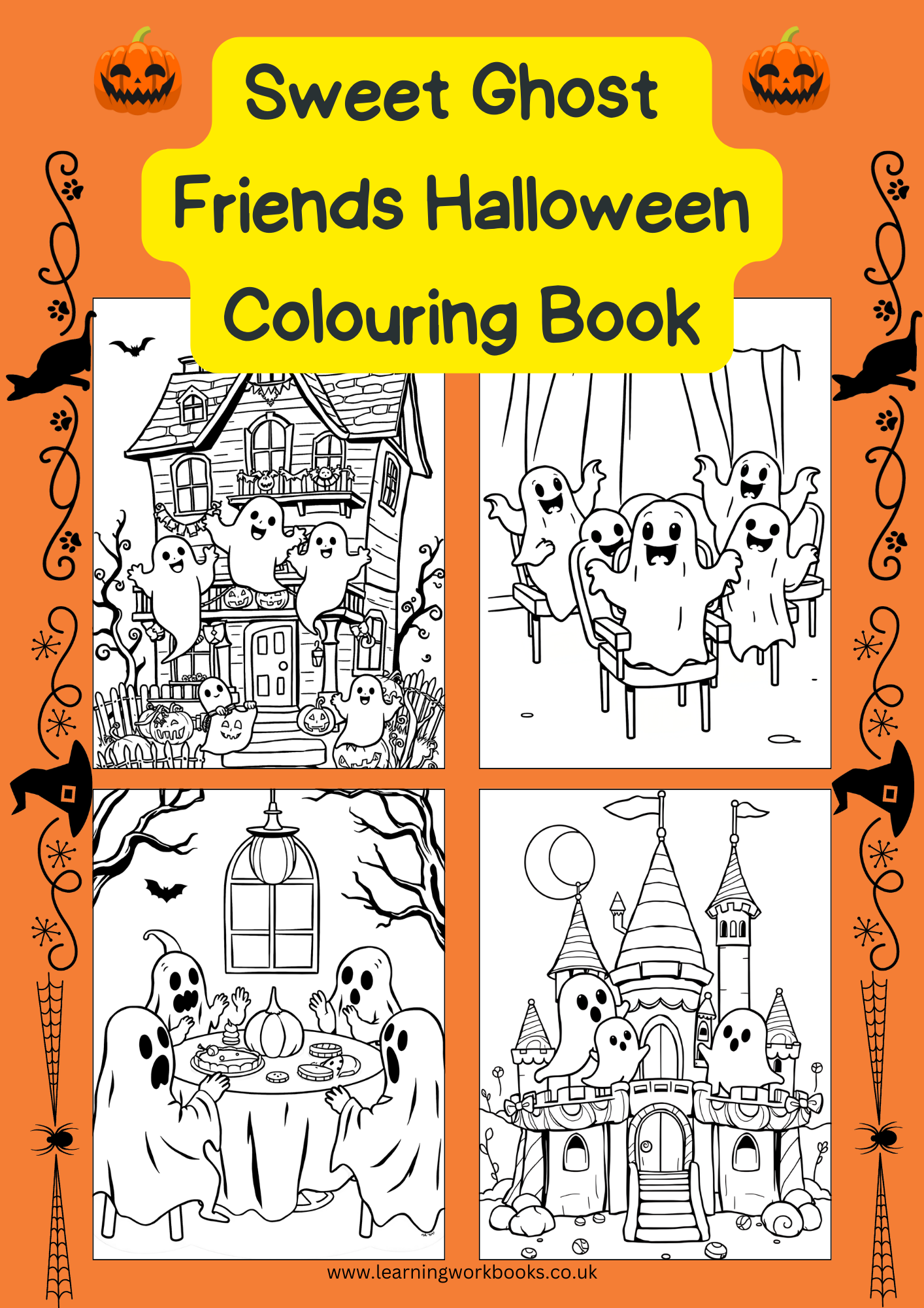 Sweet Ghost Friends Halloween Colouring Book (downloadable digital product)