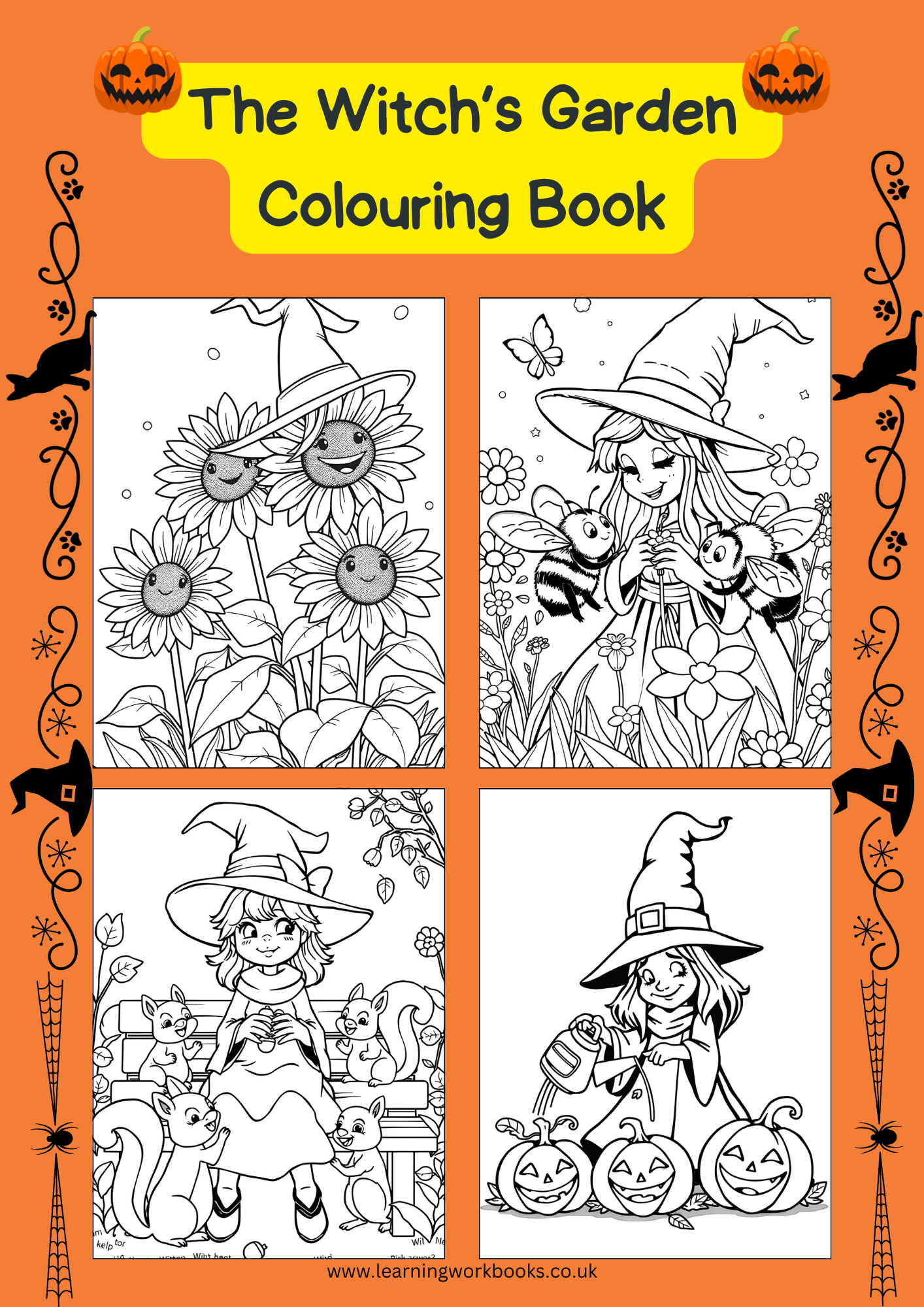 The Witch's Garden Halloween Colouring Book (downloadable digital product)