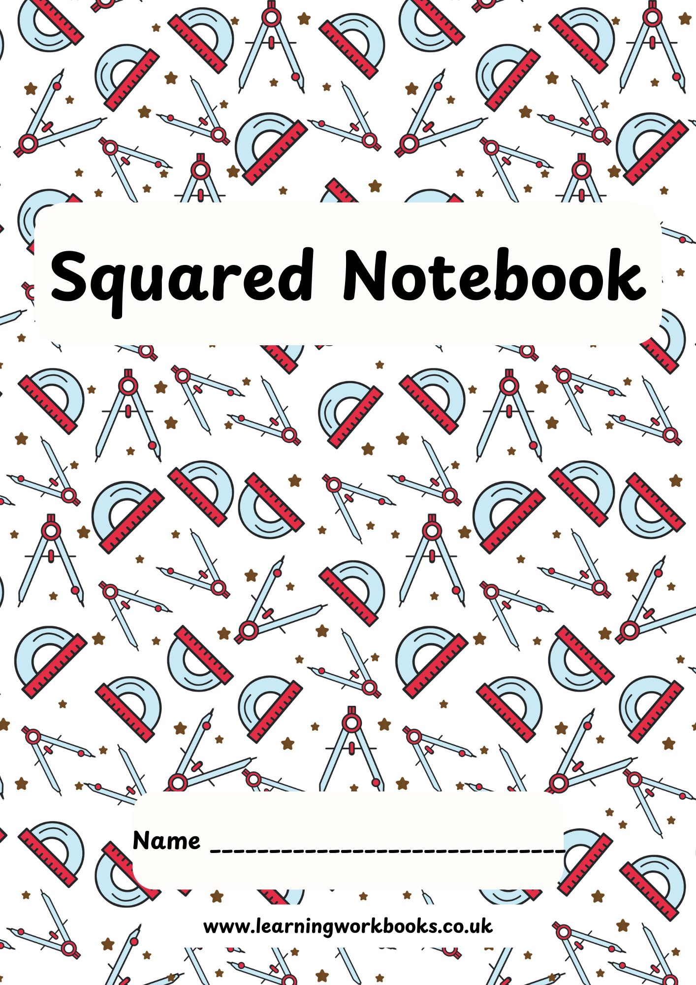 School Pattern 7mm Squared Notebook 3 (downloadable digital product)