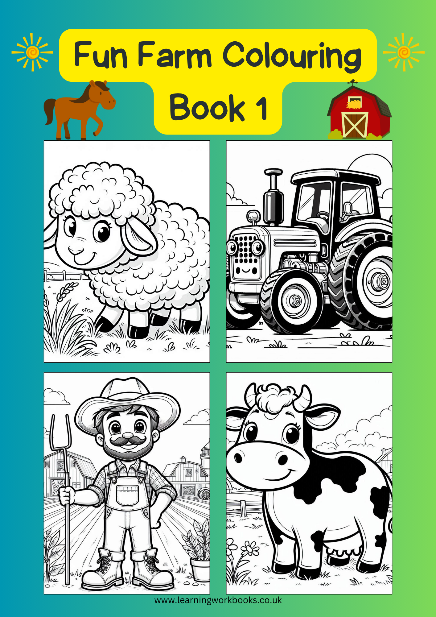 Fun Farm Colouring Book 1 (downloadable digital product)