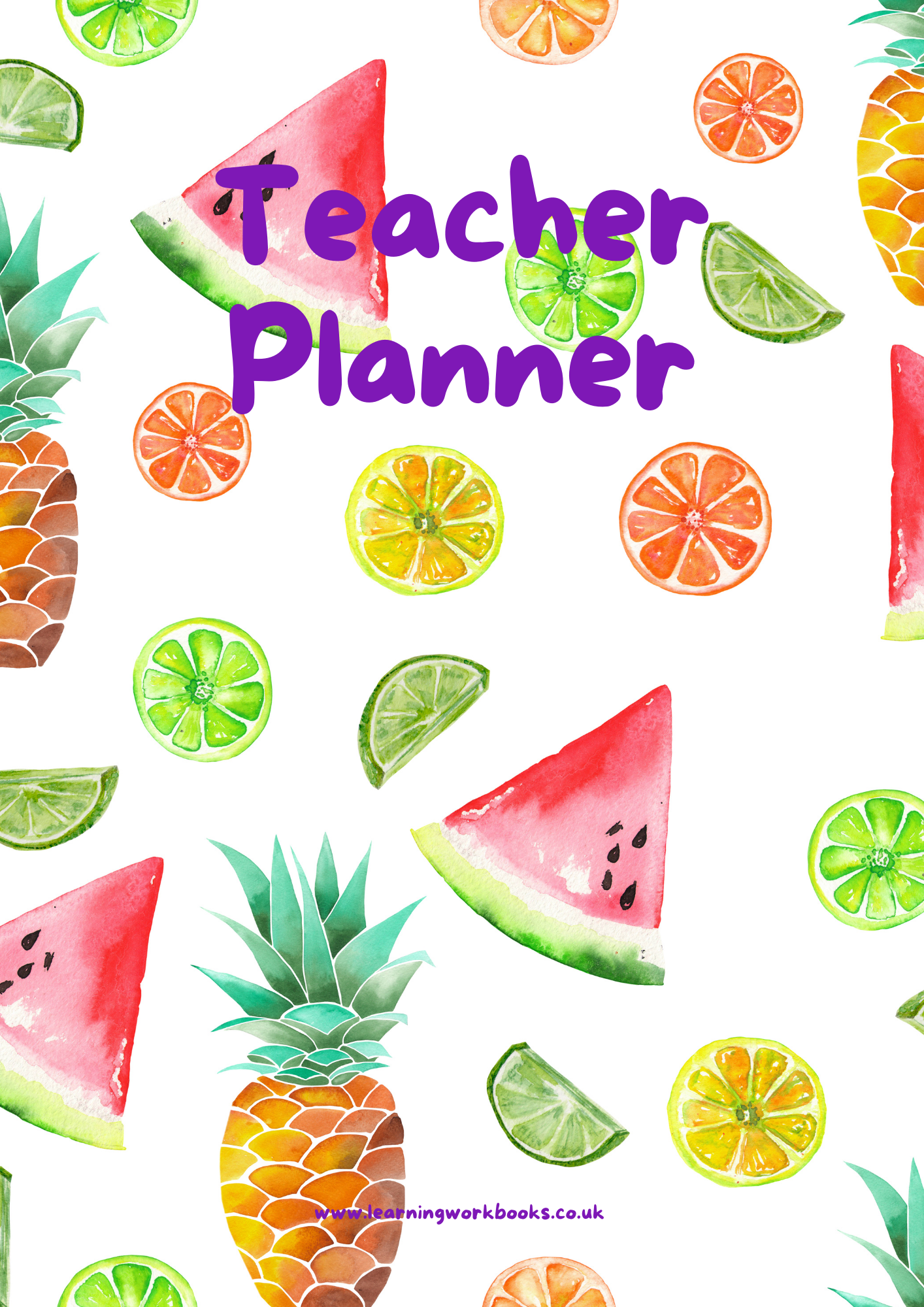 Tropical Fruit Teacher Planner (downloadable digital product)
