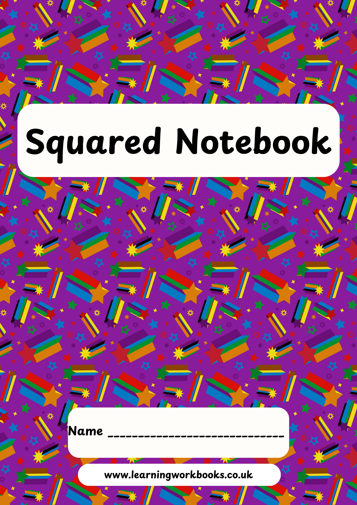 School Pattern 7mm Squared Notebook 19 (downloadable digital product)
