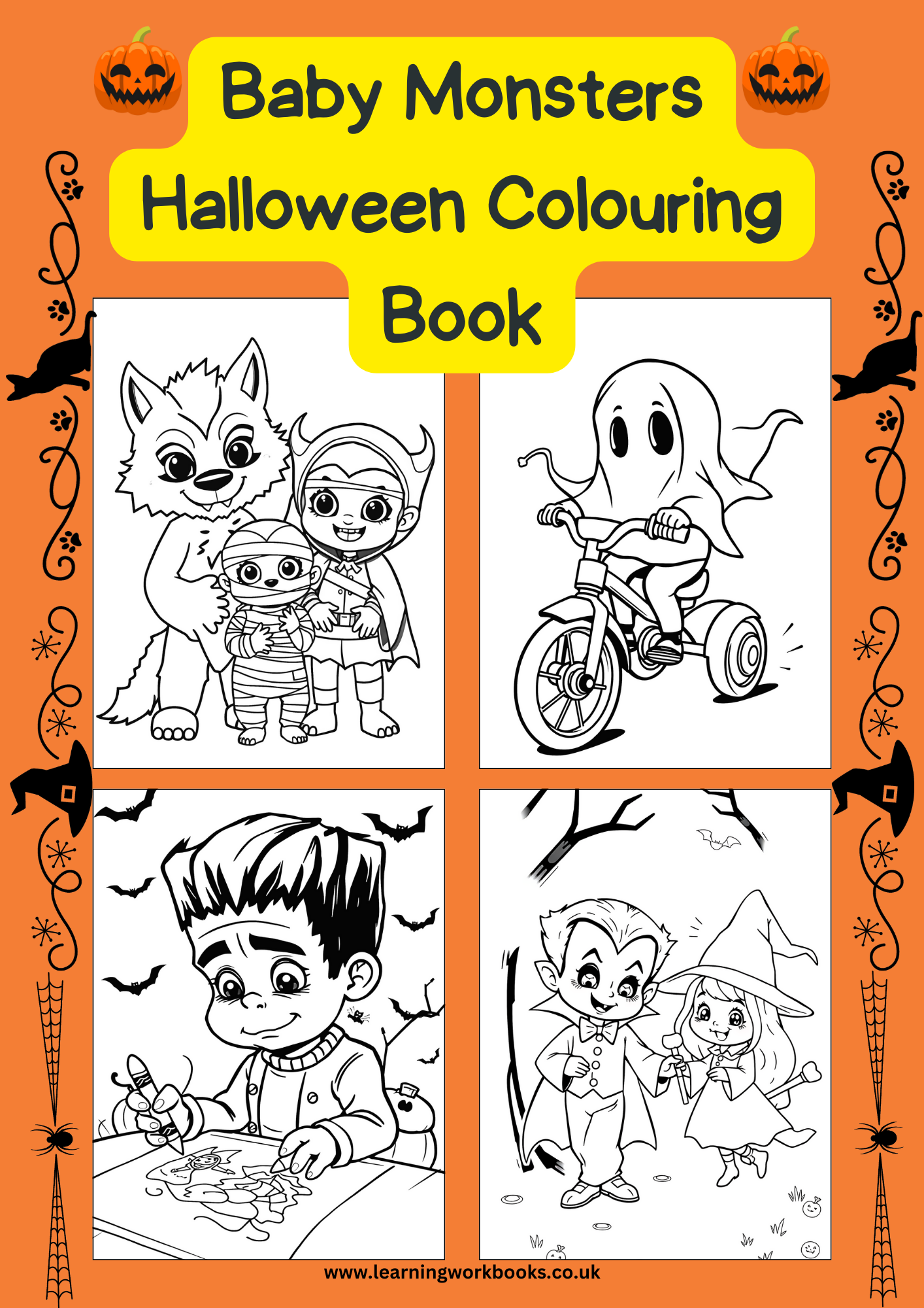 Baby Monsters Halloween Colouring Book (downloadable digital product)