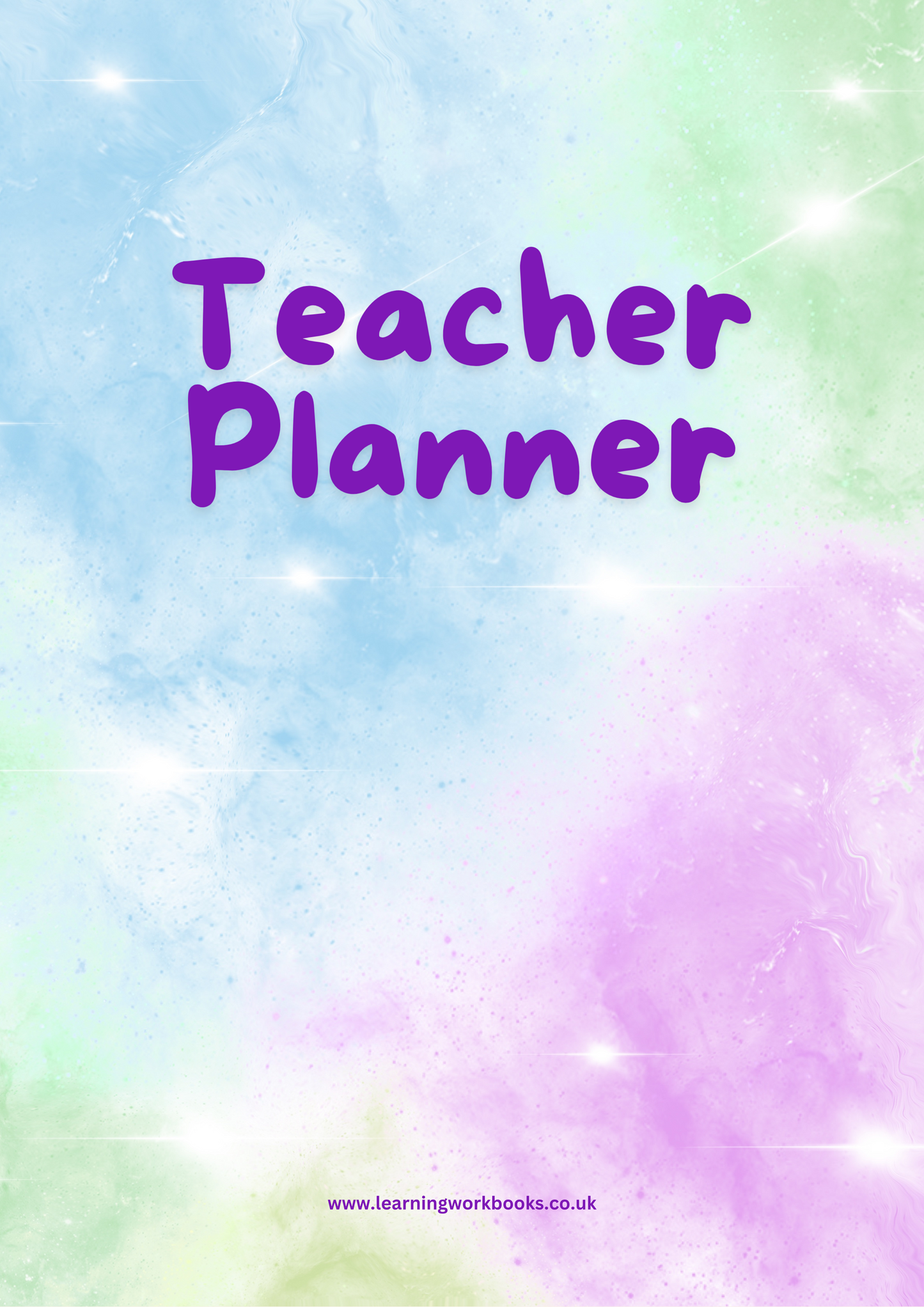 Blue, Green and Purple Galaxy Teacher Planner (downloadable digital product)